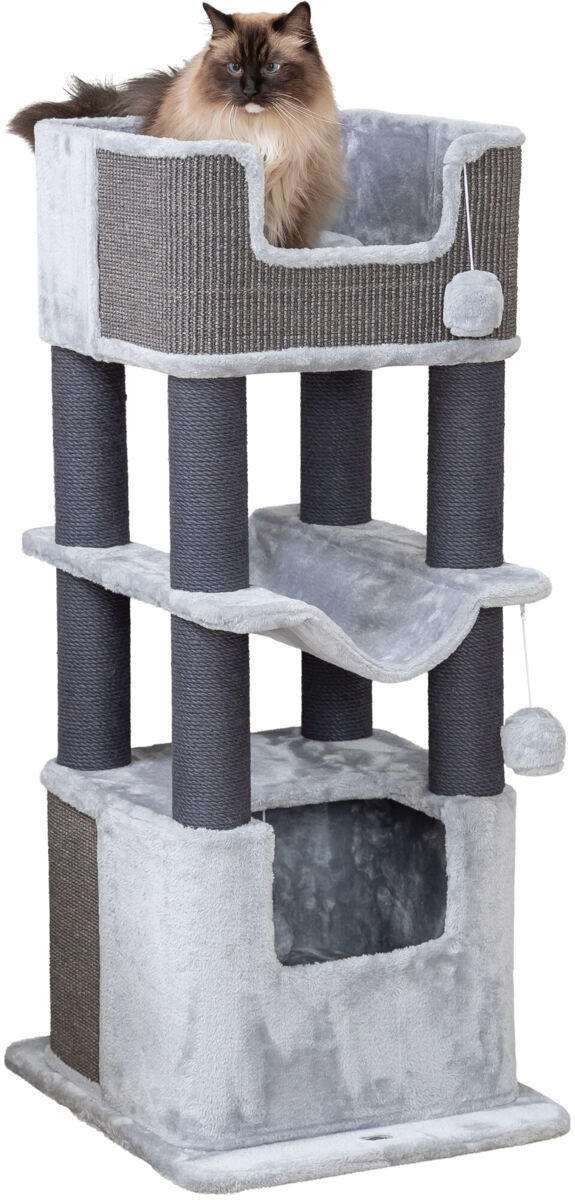 Trixie Kratzbaum XXL Lucano | besonders für große Katzen geeignet | Farbe Grau | Maße 58x48x110 cm