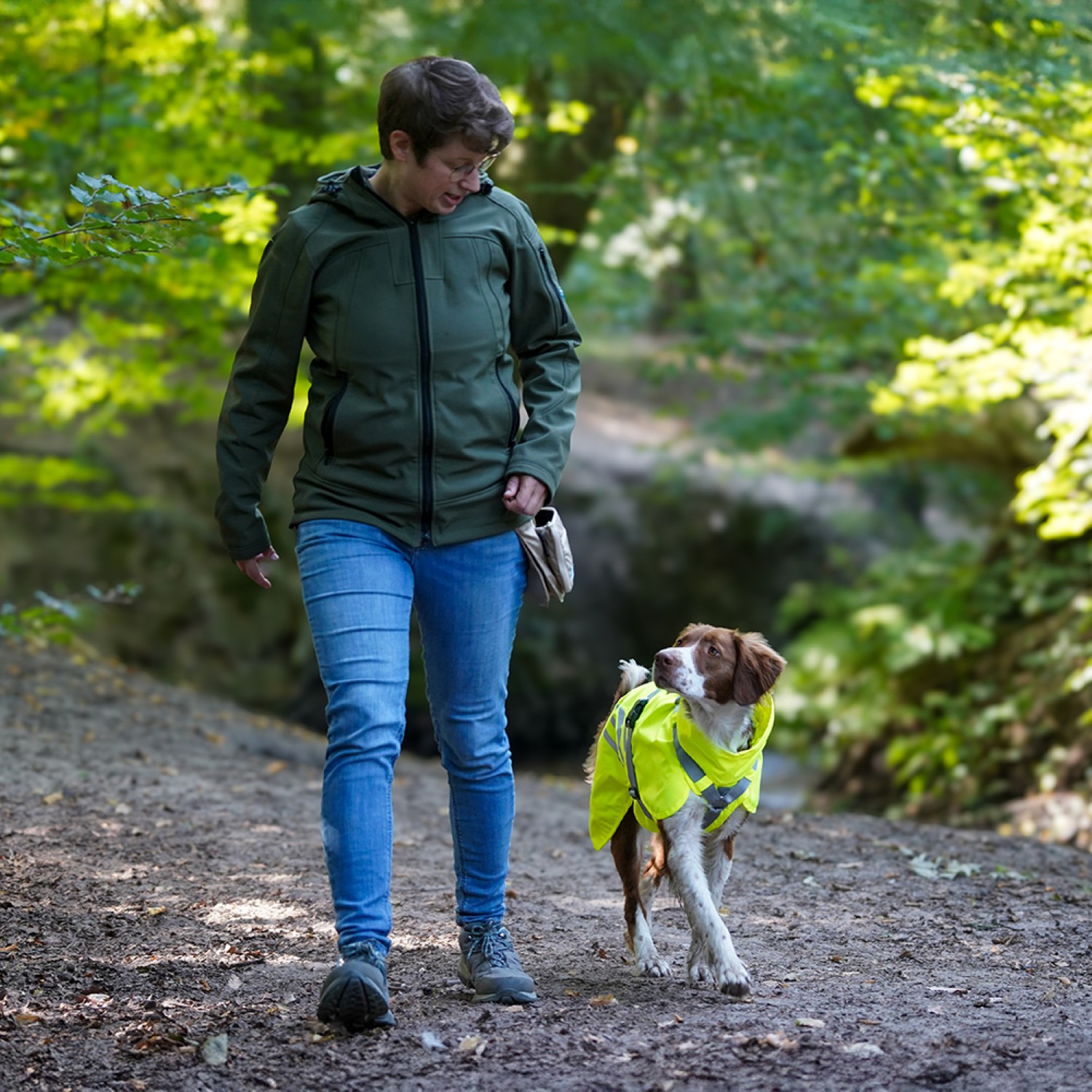 Anny-X Mantelgeschirr Lightning Leuchtgelb| Hundegeschirr mit integriertem Regenschutz | Gr. L | 68 cm