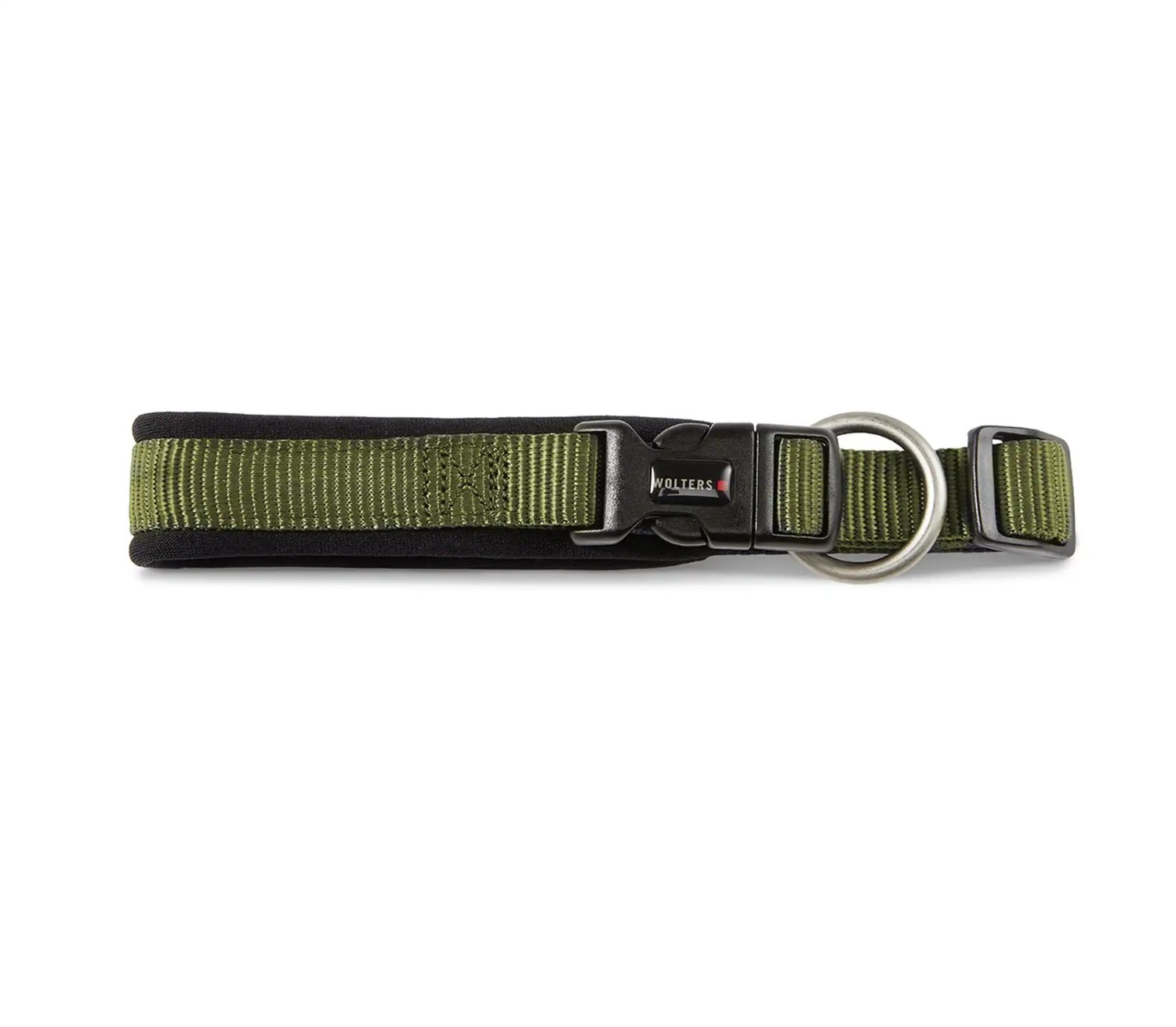 WOLTERS Professional Comfort Hundehalsband Oliv-Schwarz | Neopren-Polsterung & Schnellverschluss | Gr. 0 (25-28 cm x 15 mm)