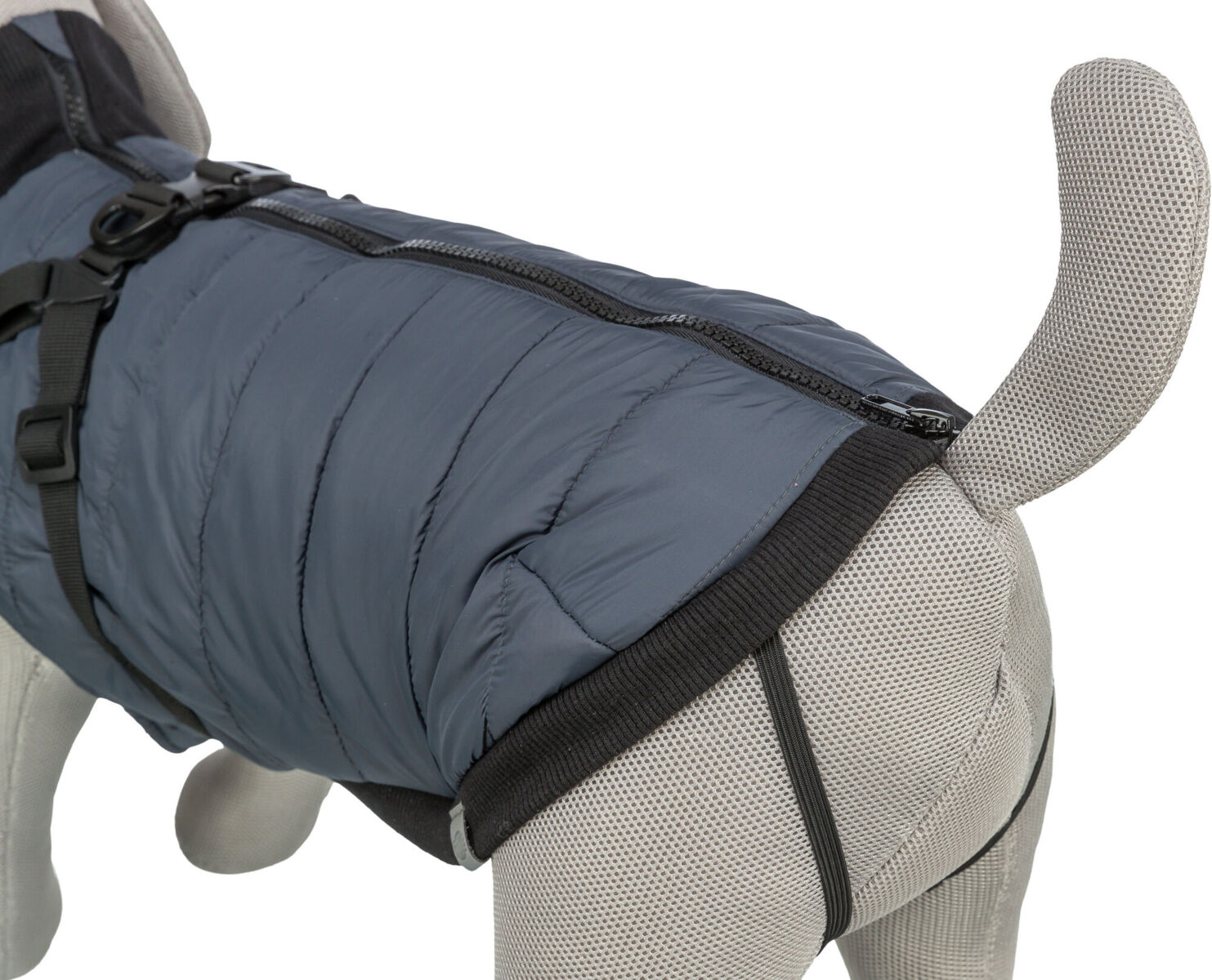 Trixie Wintermantel Pontis | Geschirr-Mantel für Hunde – warm, wasserabweisend | Farbe Blau - Gr. XS 24 cm Rückenlänge