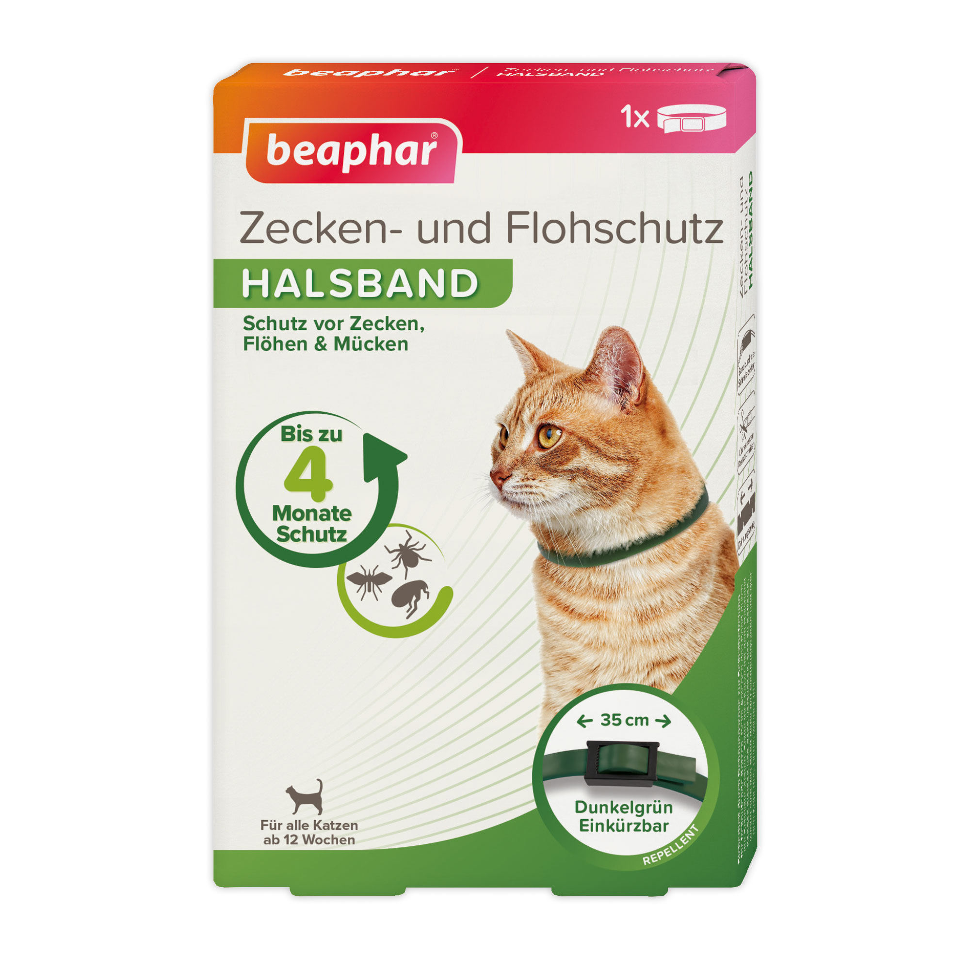 Beaphar Zecken- und Flohschutz Halsband | für Katzen | Länge 35 cm