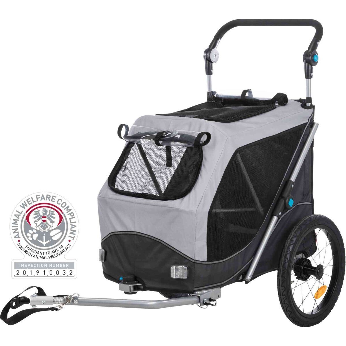 Fahrrad-Anhänger Trixie für Hunde | Größe L | für Hunde bis 30 kg