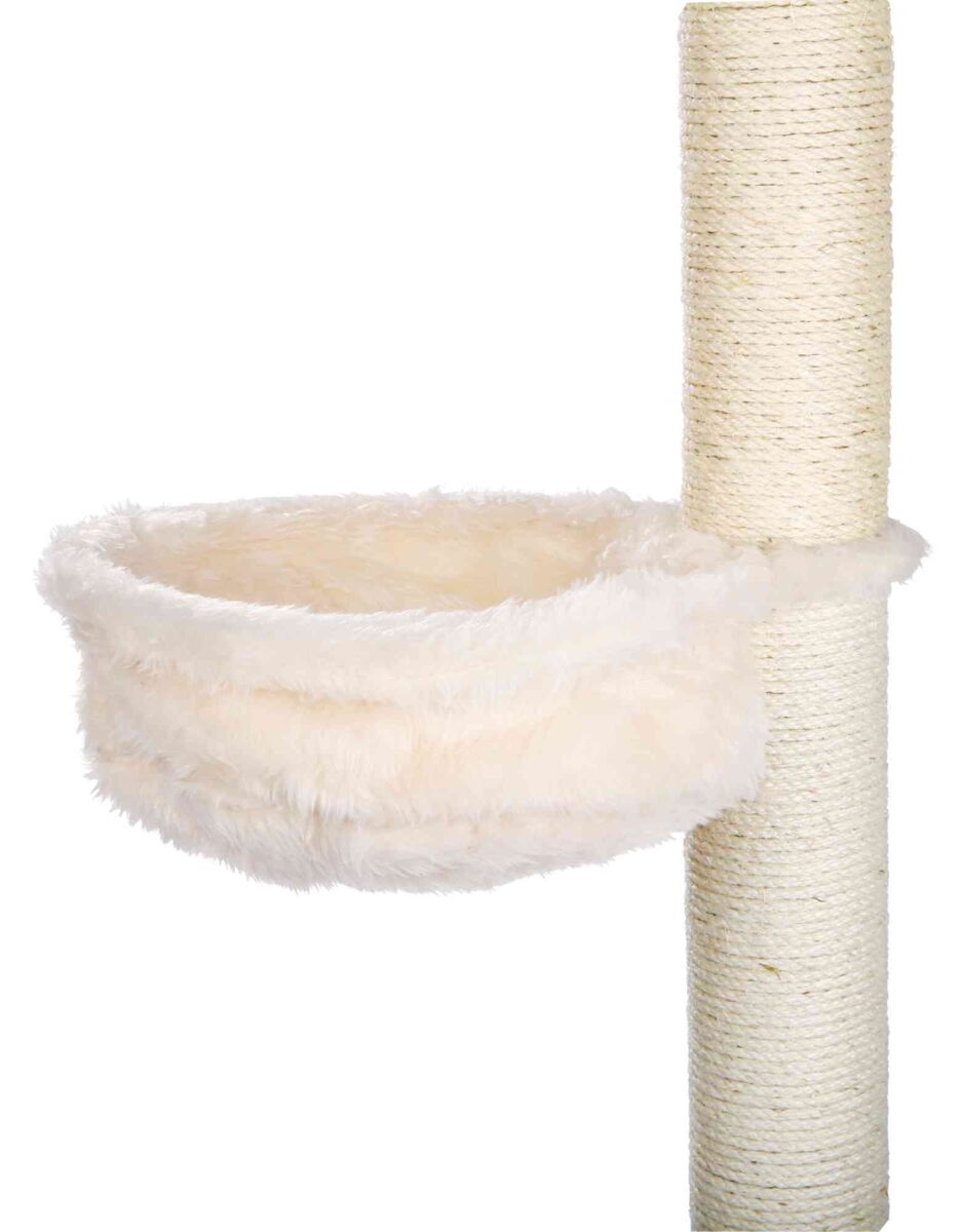 Trixie Kuschelsack für Kratzbäume | Universalhalterung zur Montage am Kratzbaum | Maße: Ø 38 cm | Farbe Creme