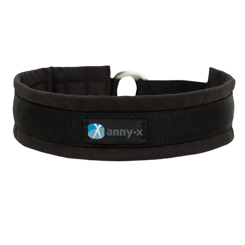 Anny·x Zugstopphalsband Fun Schwarz-Schwarz | Bequemer Sitz ohne Schliessen | Größe 2 (27-33 cm)