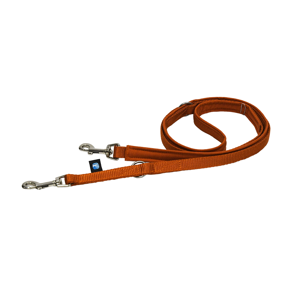 Anny·X Führleine Bolt Fun | verstellbare Hundeleine | gepolsterte Leine mit Bolzenkarabiner | Größe Middle - Farbe Ahorn
