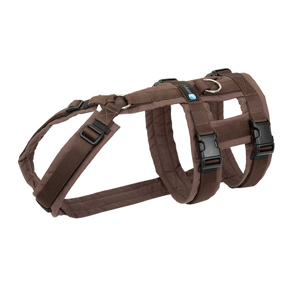 Anny-X Brustgeschirr Safety Fun Braun-Braun | Ausbruchsicheres Hundegeschirr mit Taillengurt | Größe S (Brustumfang 52 - 64 cm)