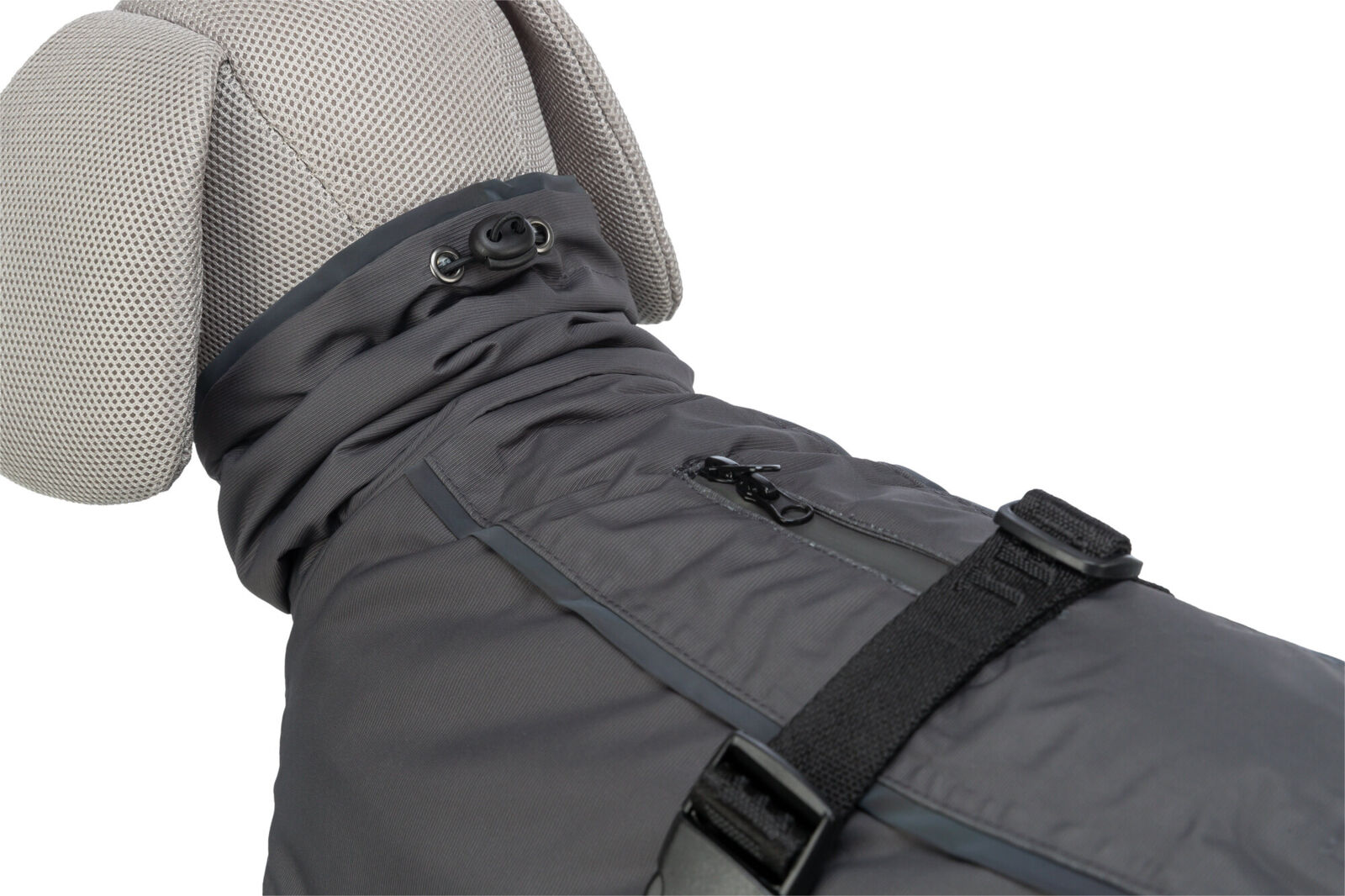 TRIXIE Hundemantel Limoux | Schutz vor Wind und Regen | Farbe Steingrau - XS 30 cm Rückenlänge