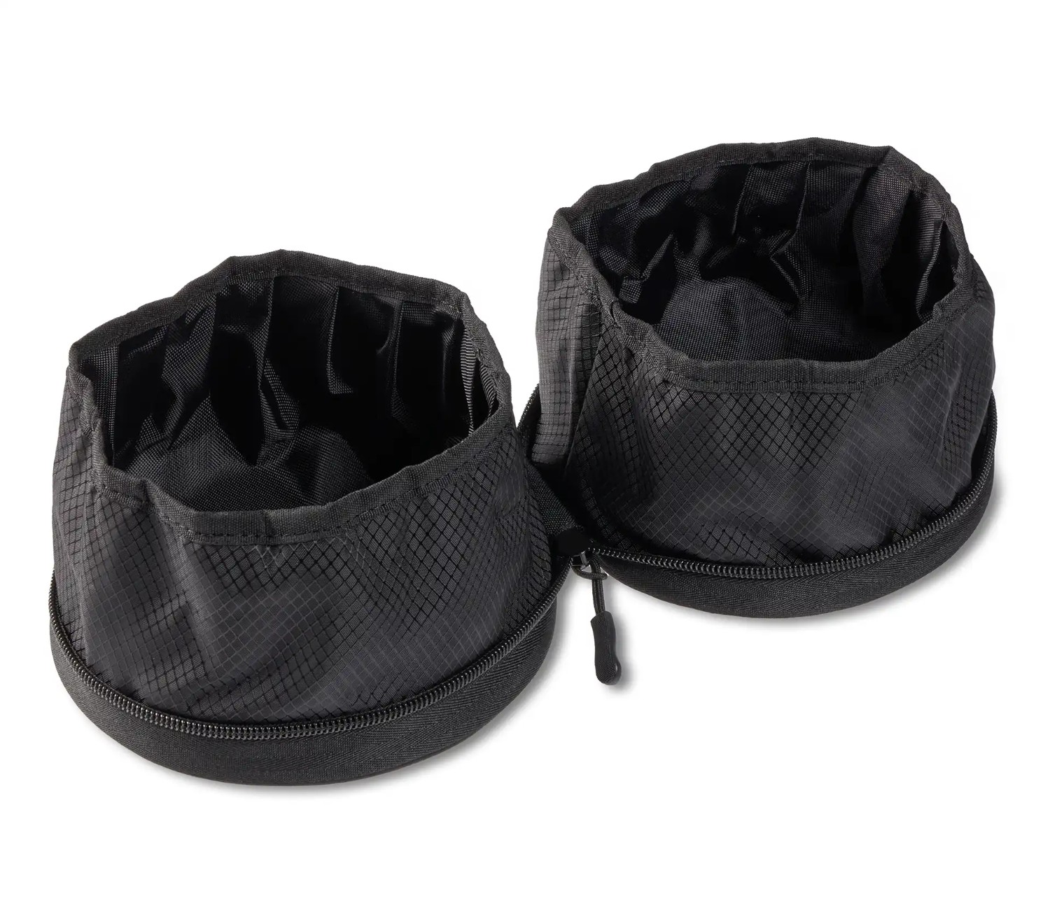 Wolters Reisenapf Travel Duo | faltbarer Doppelnapf für unterwegs Ø 15 cm | Schwarz