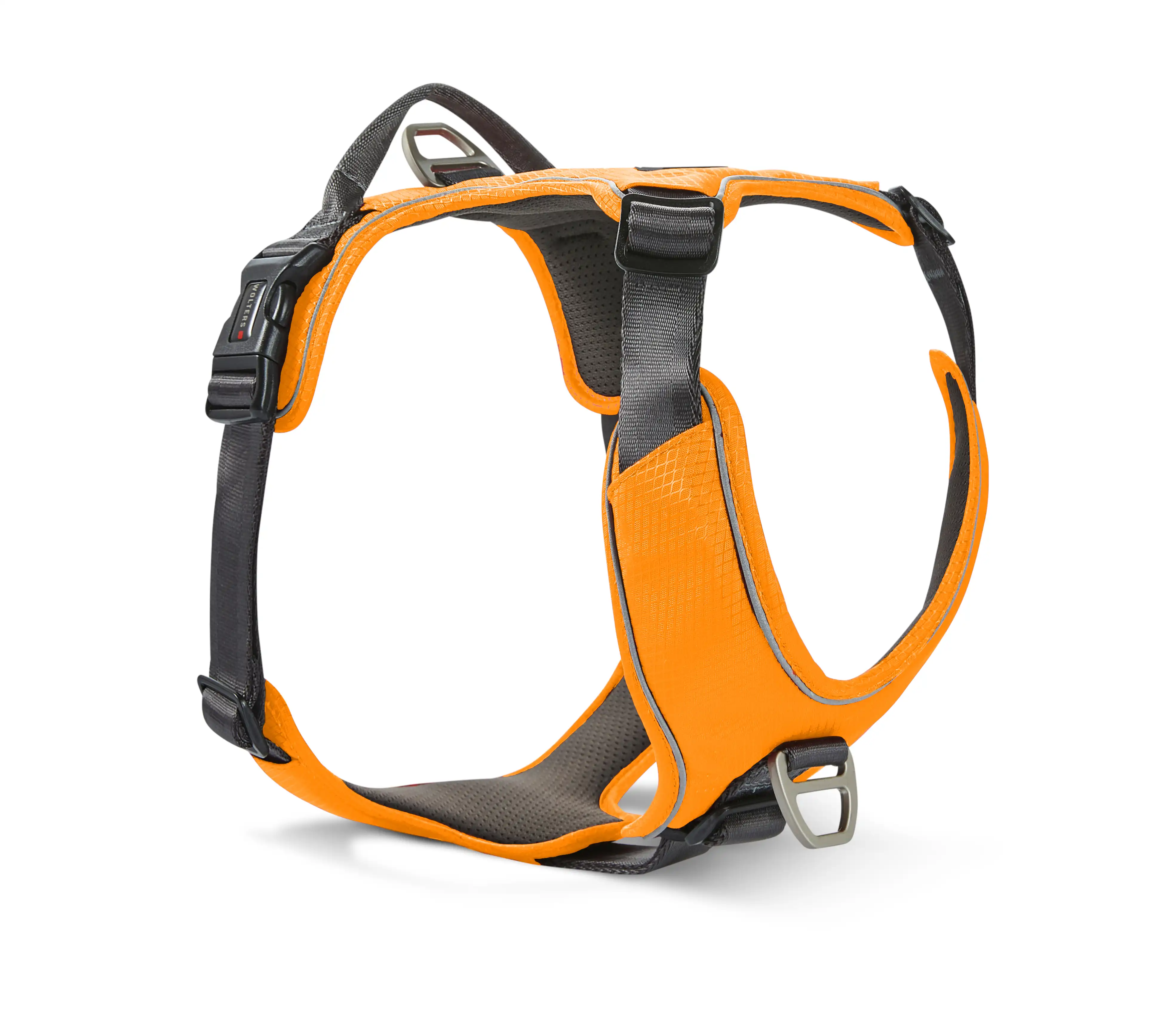 Wolters Active Pro Comfort Hundegeschirr | Brustgeschirr mit Sicherheitsverschlüssen | Farbe Orange-Anthrazit 