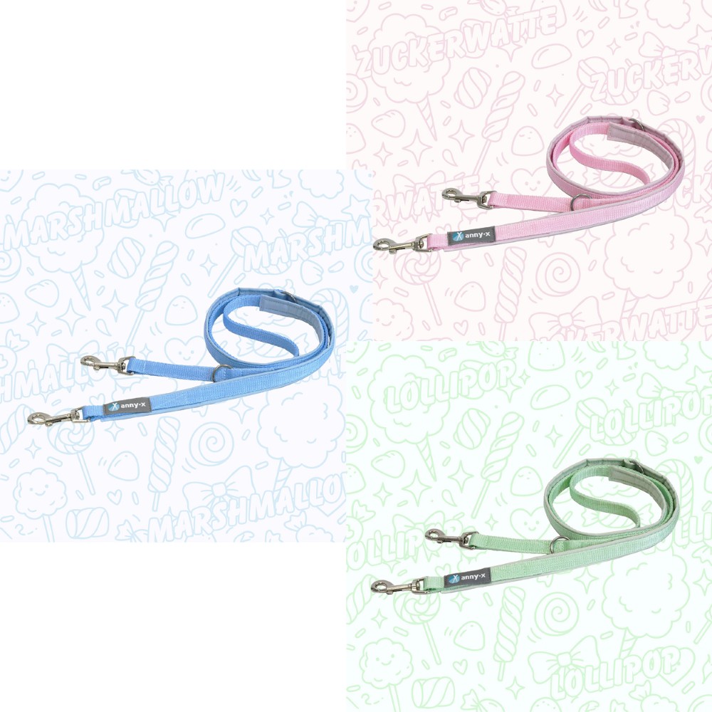 Anny·X Führleine Bolt Fun Lollipop | verstellbare Hundeleine Middle | gepolsterte Leine mit Bolzenkarabiner | Länge 1,75 m x 2,0 cm