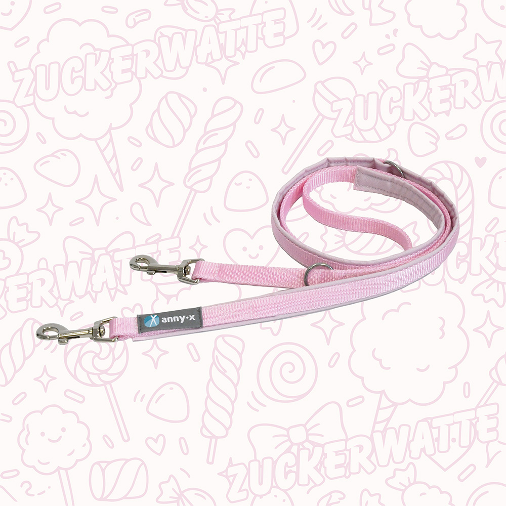 Anny·X Führleine Bolt Fun Zuckerwatte | verstellbare Hundeleine Middle | gepolsterte Leine mit Bolzenkarabiner | Länge 1,75 m x 2,0 cm