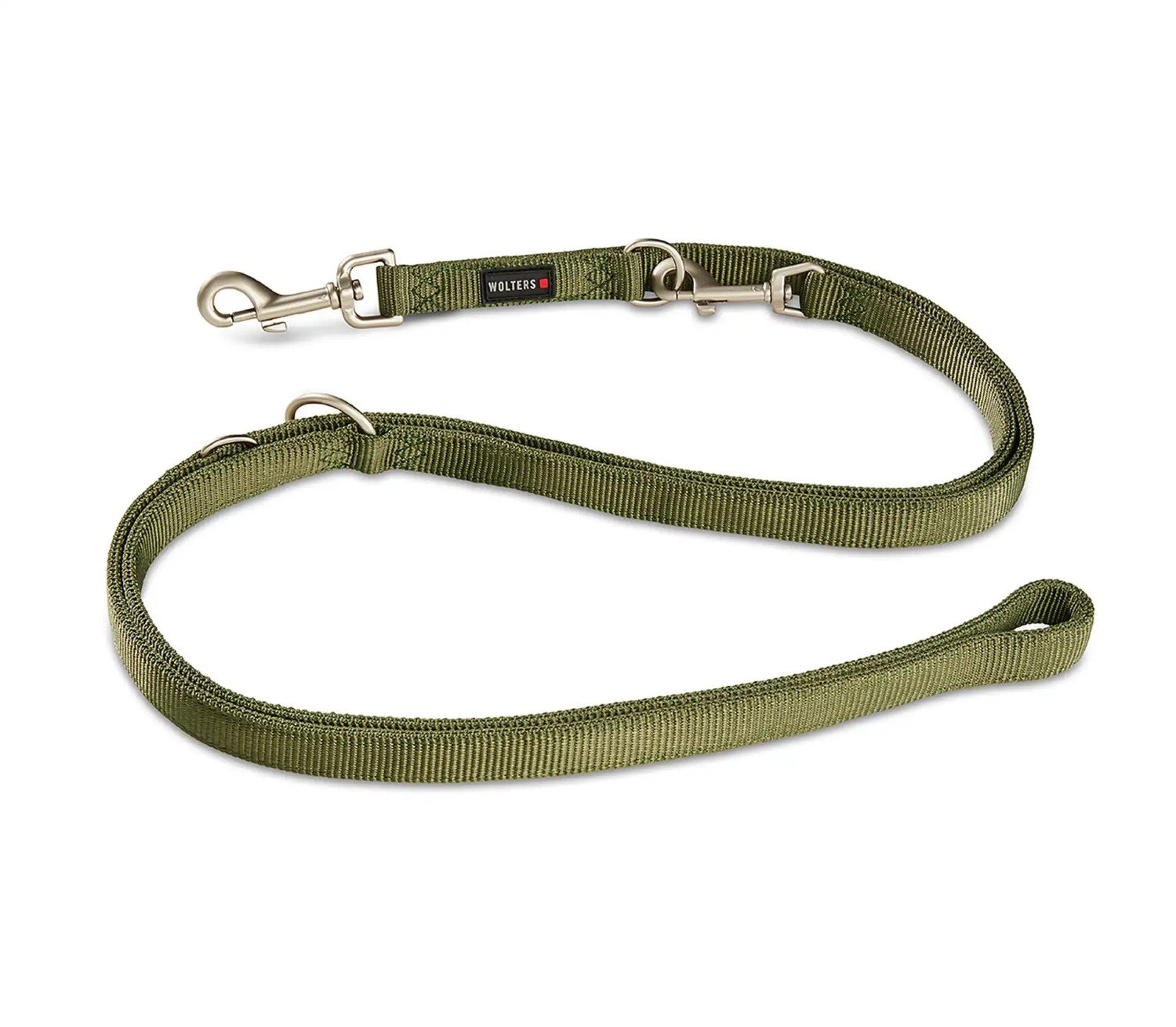 WOLTERS Professional Führleine Oliv | Dreifach verstellbare Hundeleine aus robustem Nylon | Größe XL (200 cm x 25 mm)