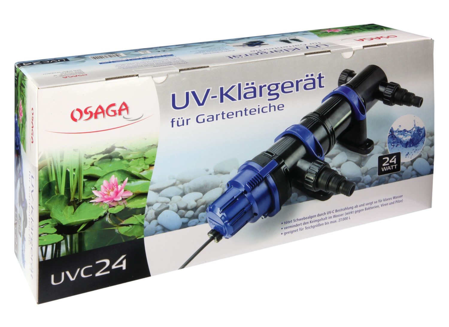Osaga UVC-Teichklärer | Wasserklärer Vorklärgerät | Leistung 24 Watt für Teichgrößen bis 27.000 l