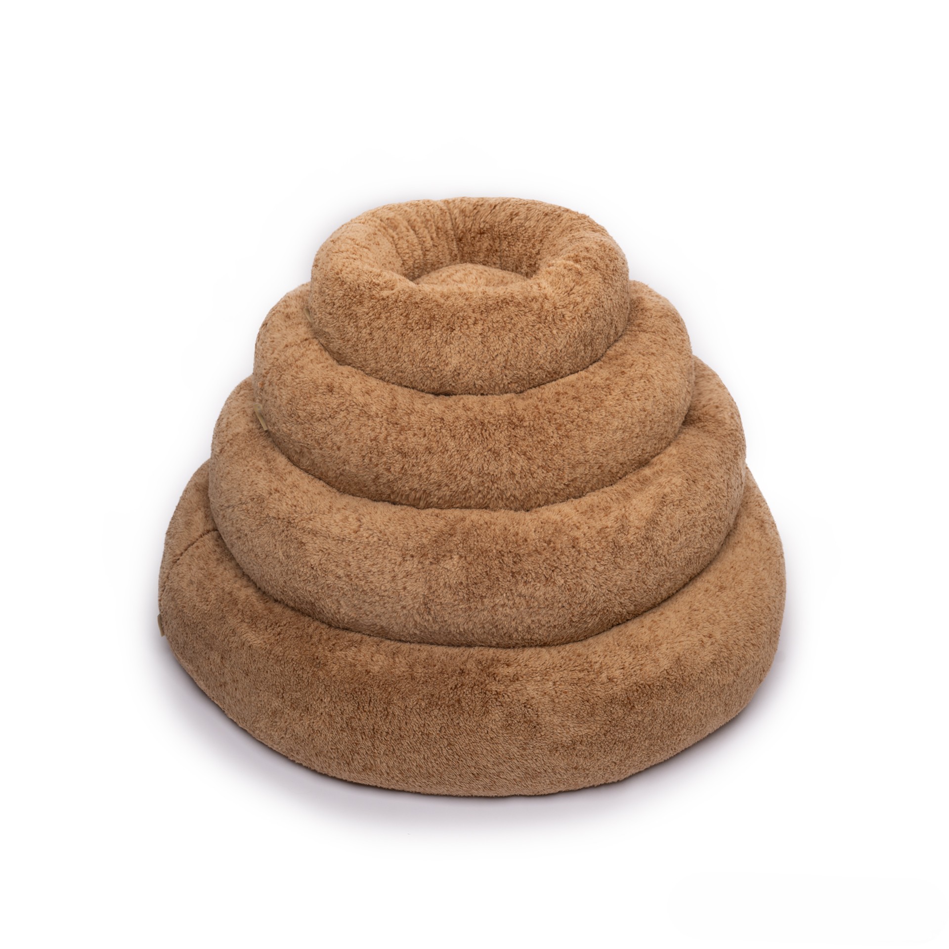 WOLTERS Hundekörbchen Sweet Dreams | Hundebett aus besonders kuscheligem OEKO-TEX® Plüsch | Cinnamon - Gr. L (Ø 90 cm x 22 cm)