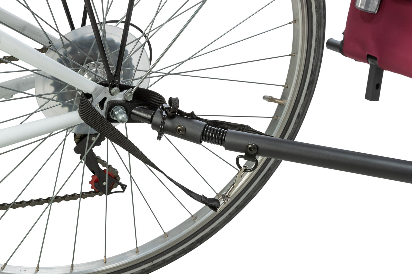 Trixie Fahrrad-Anhänger für Hunde Grau-Rot | Zusammenklappbar inklusive Anhängerkupplung | Größe M - Model 12781