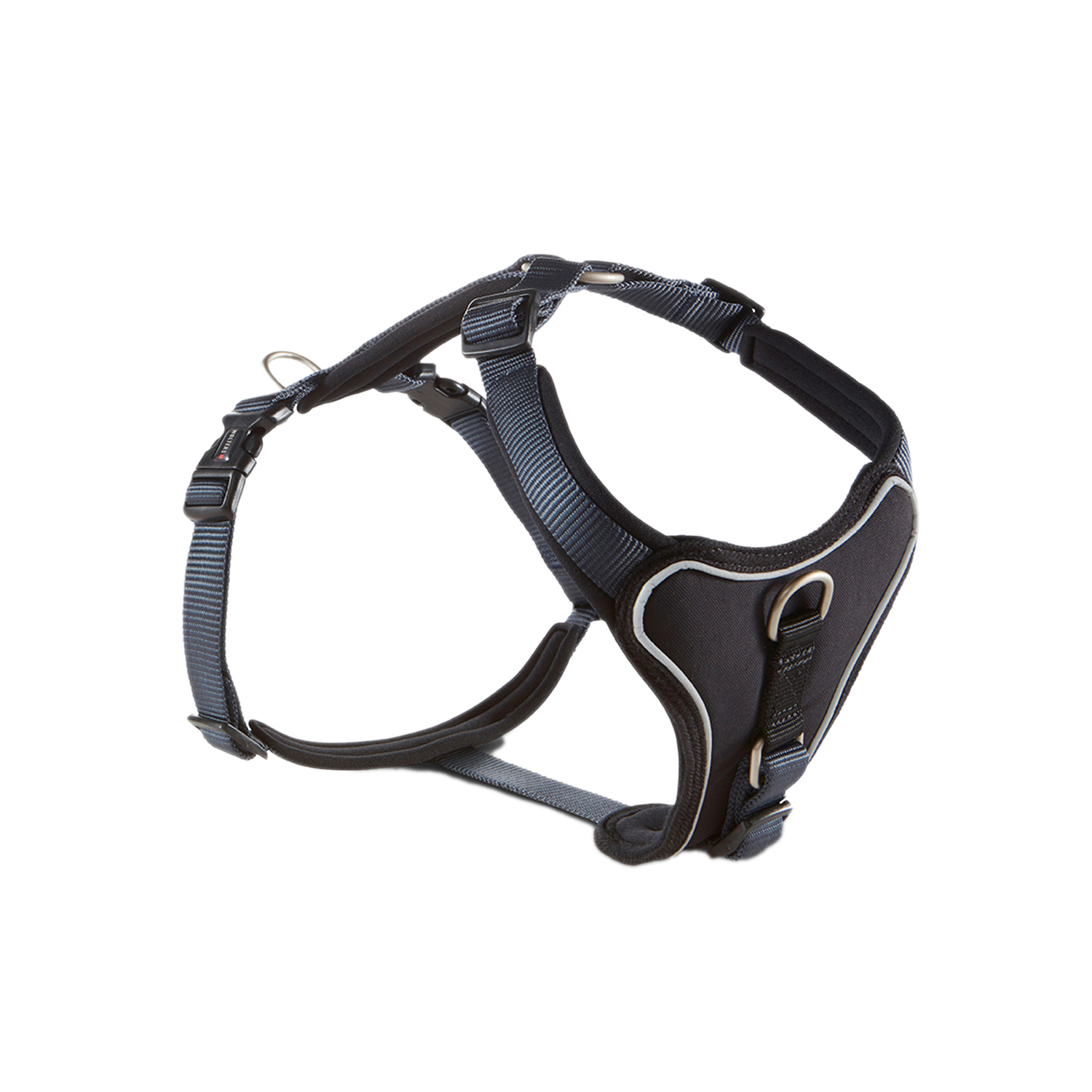 WOLTERS Professional Comfort Hundegeschirr | Brustgeschirr mit Neopren-Polsterung | Graphit-Schwarz - Gr.-1 (27-32 cm) - Breite 15 mm