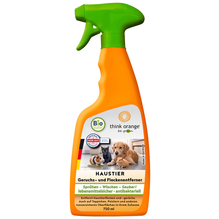 TOBG® Haustier Geruchs- & Fleckenentferner | Sprühflasche 750 ml | Effektiv gegen Haustierschmutz