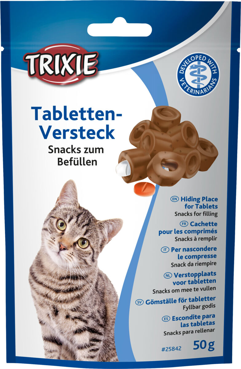 Trixie Tablettenversteck, für Katzen | erleichtert die Gabe von Medikamenten | Snacks zum Befüllen Beutel 50 g