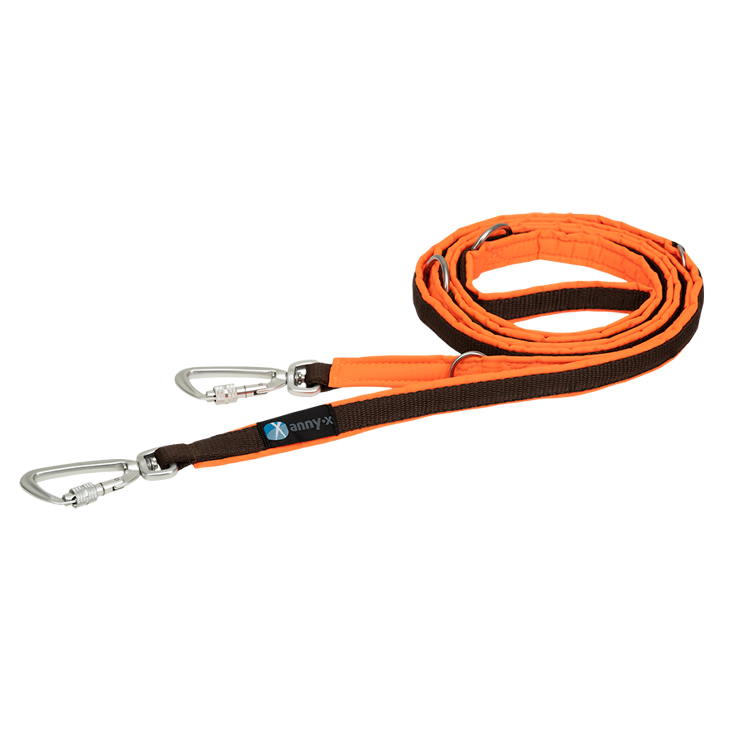Anny·X Führleine Safety Protect Leuchtorange | 4-fach verstellbare Hundeleine gepolstert | Länge 3 m - Breite 2 cm