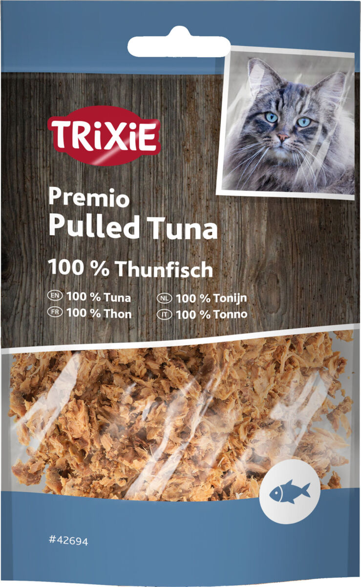 Trixie Premio Pulled Tuna | 100 % Thunfisch für Katzen | Einzelfuttermittel Beutel 30 g