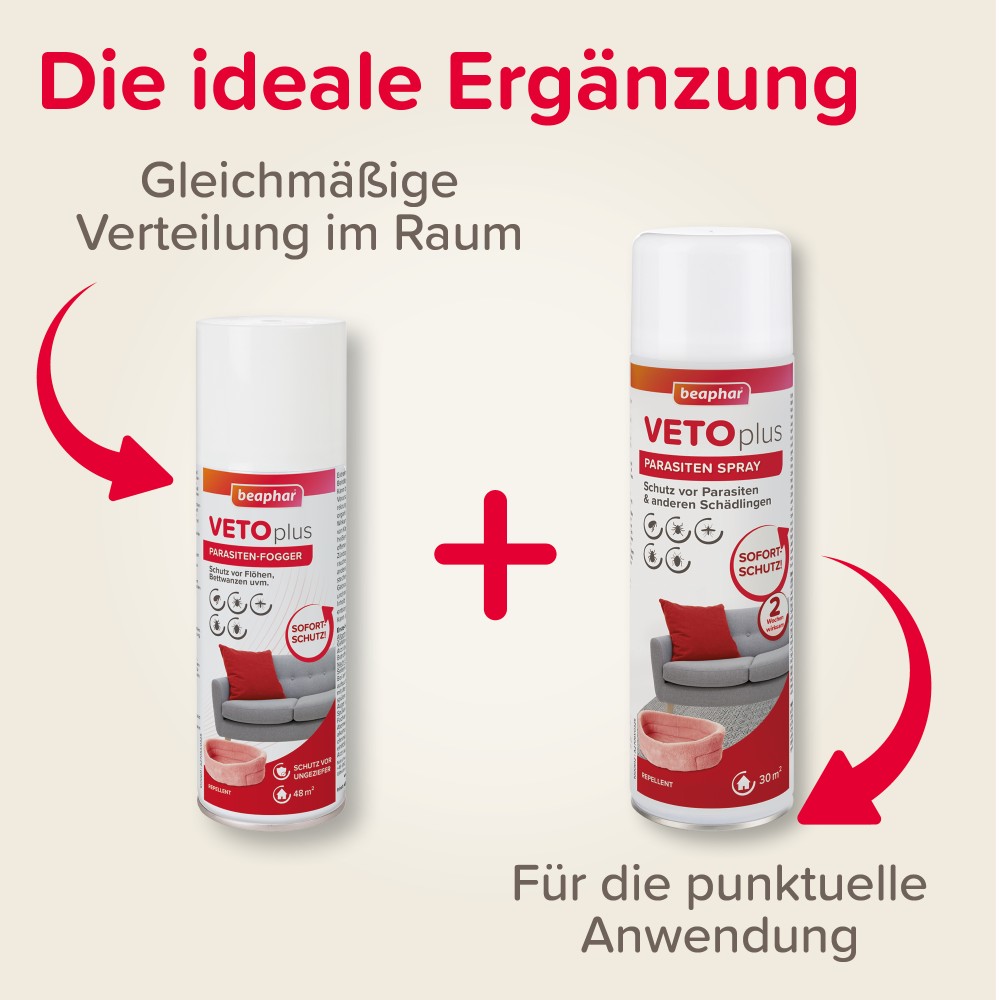 Beaphar VETOplus Parasiten-Fogger 200 ml | Floh- & Bettwanzenbekämpfung für Zuhause | 1 * 200 ml Dose