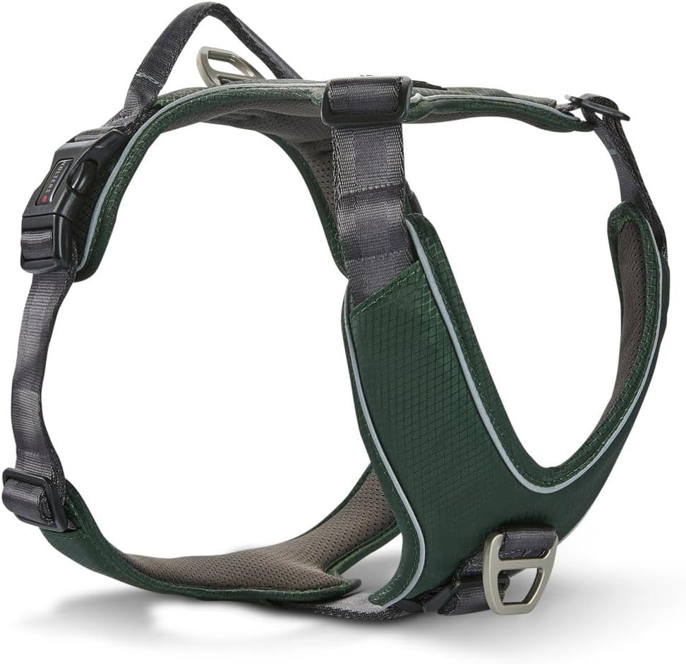 Wolters Active Pro Comfort Hundegeschirr | Grün-Anthrazit | Verstellbares Brustgeschirr mit Sicherheitsverschlüssen