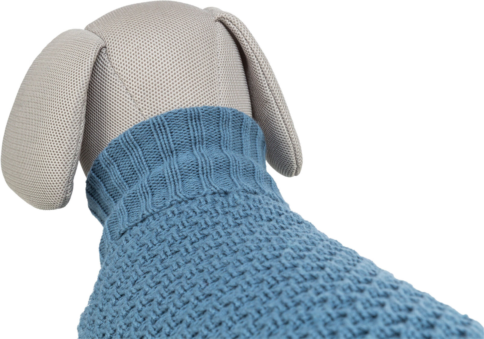 TRIXIE Pullover Norwood | Strick-Pulli für deinen Hund | Farbe Blau-Grau Gr. XXS 18 cm Rückenlänge