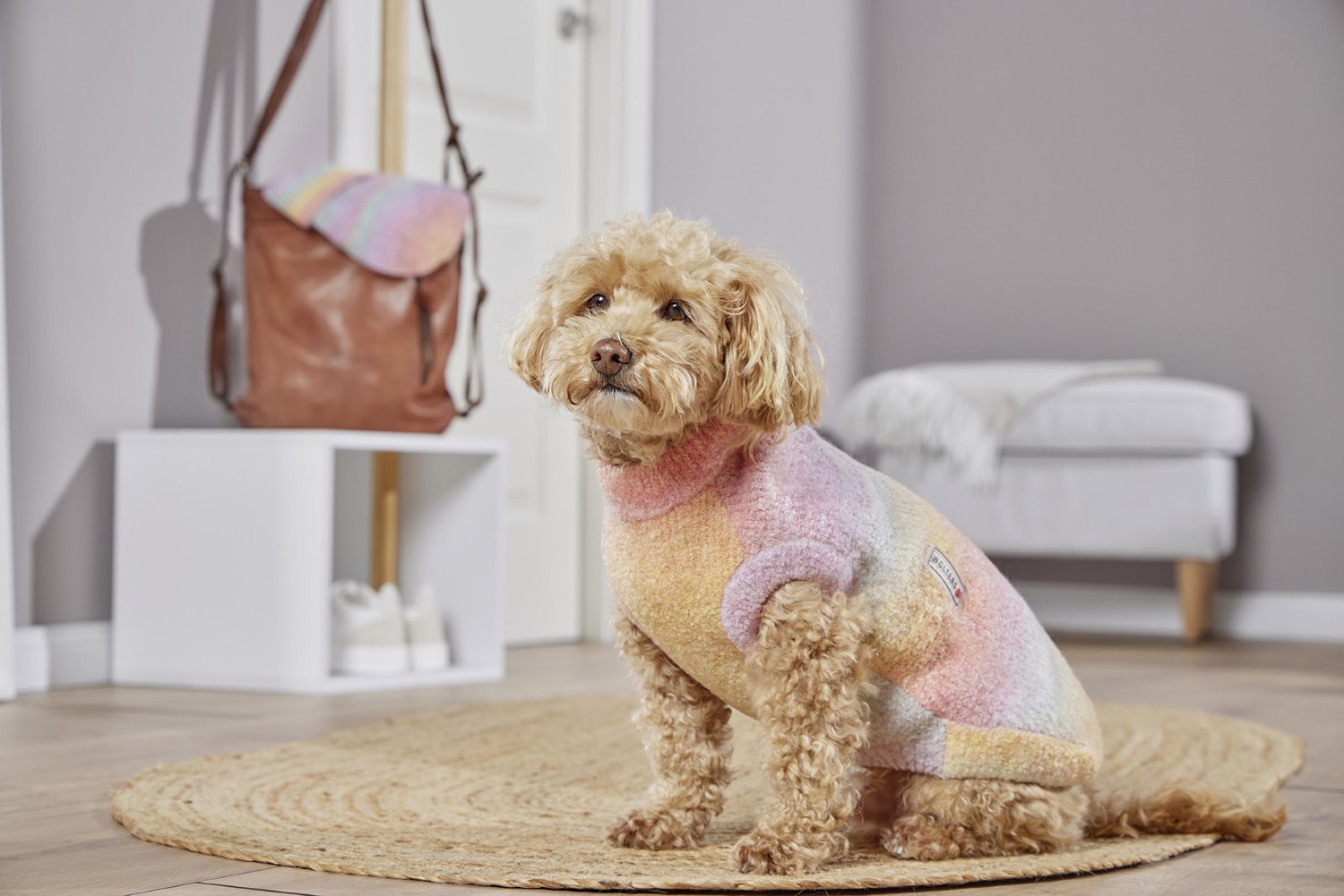 Wolters Strickpullover Hundepullover mit pastellfarbenen Verlauf | Gr. 20 (Rückenlänge 19 - 21 cm)