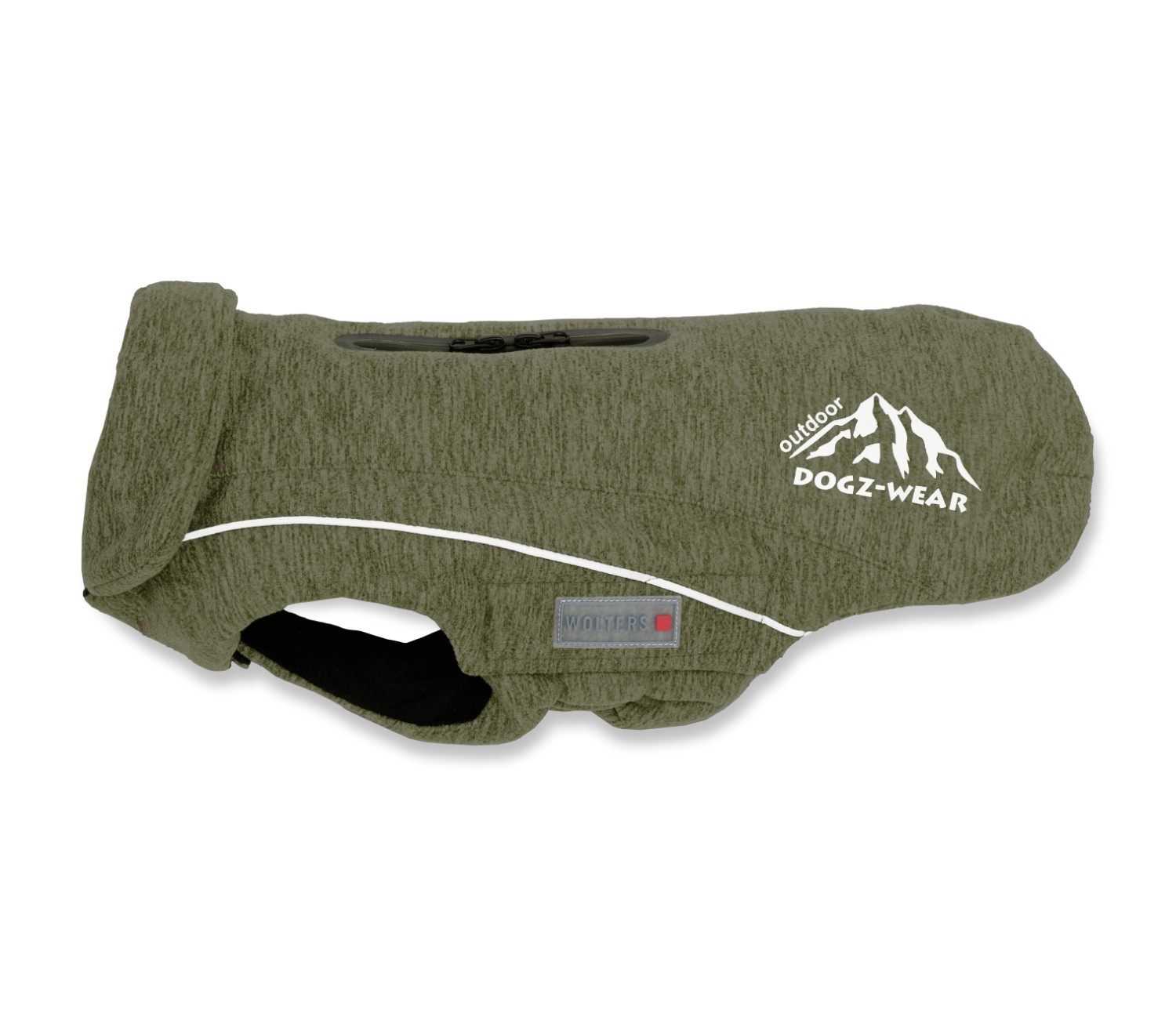 Wolters Fleecejacke Dogz-Wear | Hundejacke für kühle Tage | Farbe Oliv-meliert | Gr. 22 (Rückenlänge 22 - 24 cm)