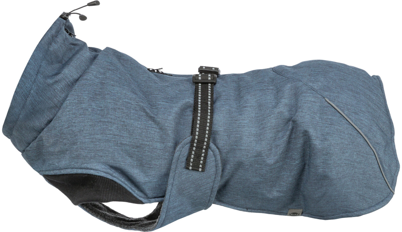 TRIXIE Wintermantel Riom | Wintermantel für Hunde – warm, wasserdicht | Farbe Dunkelblau | Gr. L 55 cm Rückenlänge 