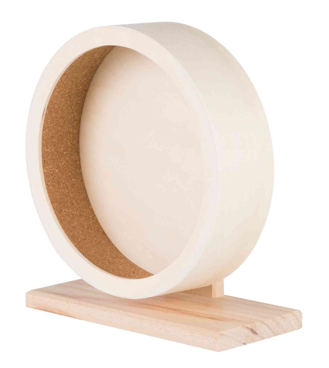Trixie Laufrad aus Holz mit Kork-Lauffläche – Leise, pfotenfreundlich & kugelgelagert | Größe Ø 21 cm
