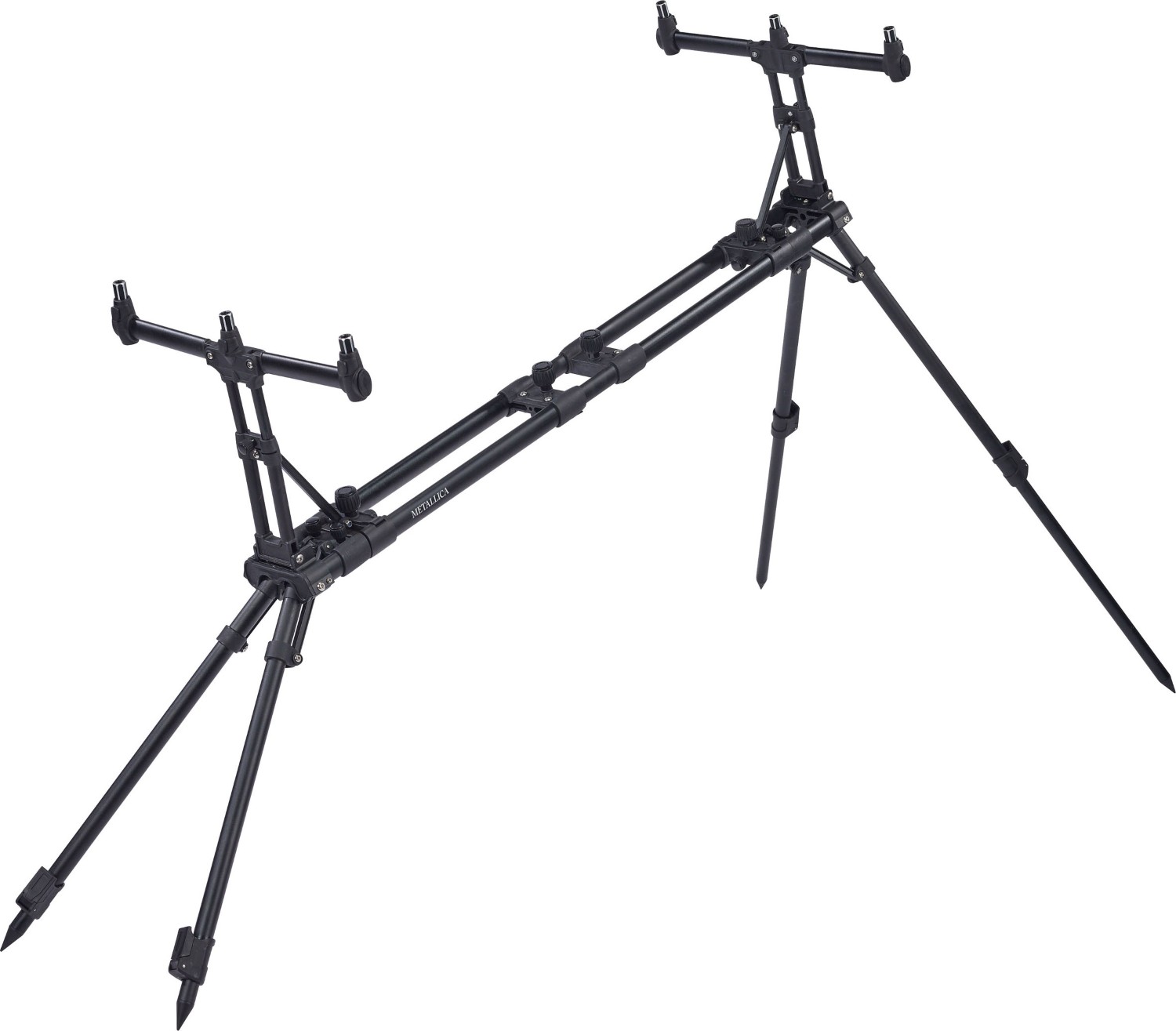 Balzer Metallica Rod Pod mit Tasche und Quick Stop Adaptern | Rutenhalter Karpfenangeln
