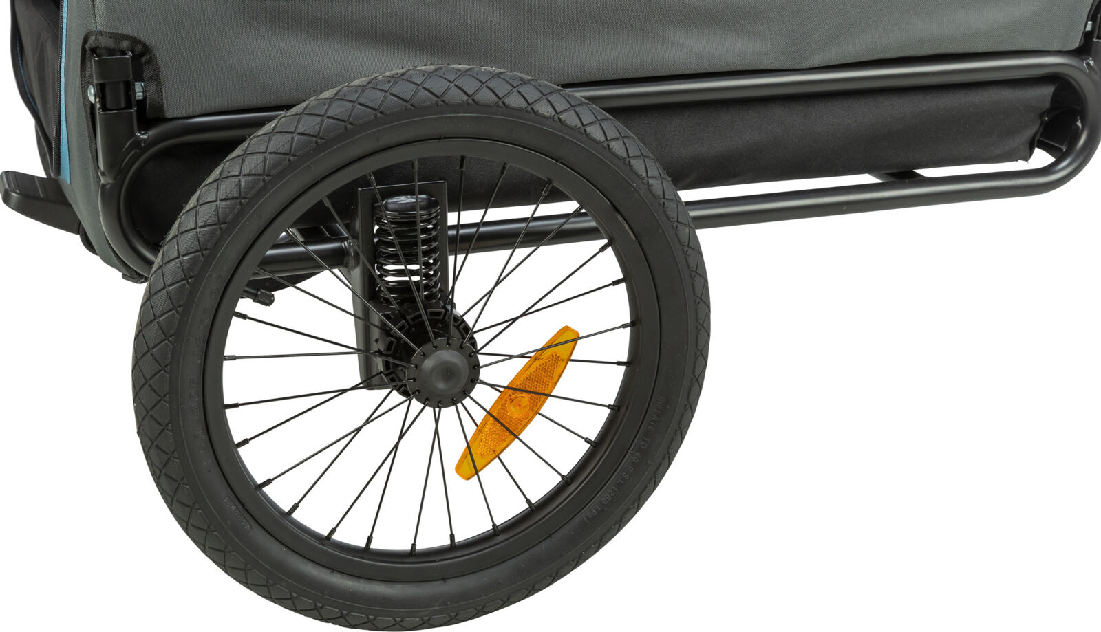 Trixie Fahrrad-Anhänger für Hunde Blau-Grau | Zusammenklappbar inklusive Anhängerkupplung | Model 12821