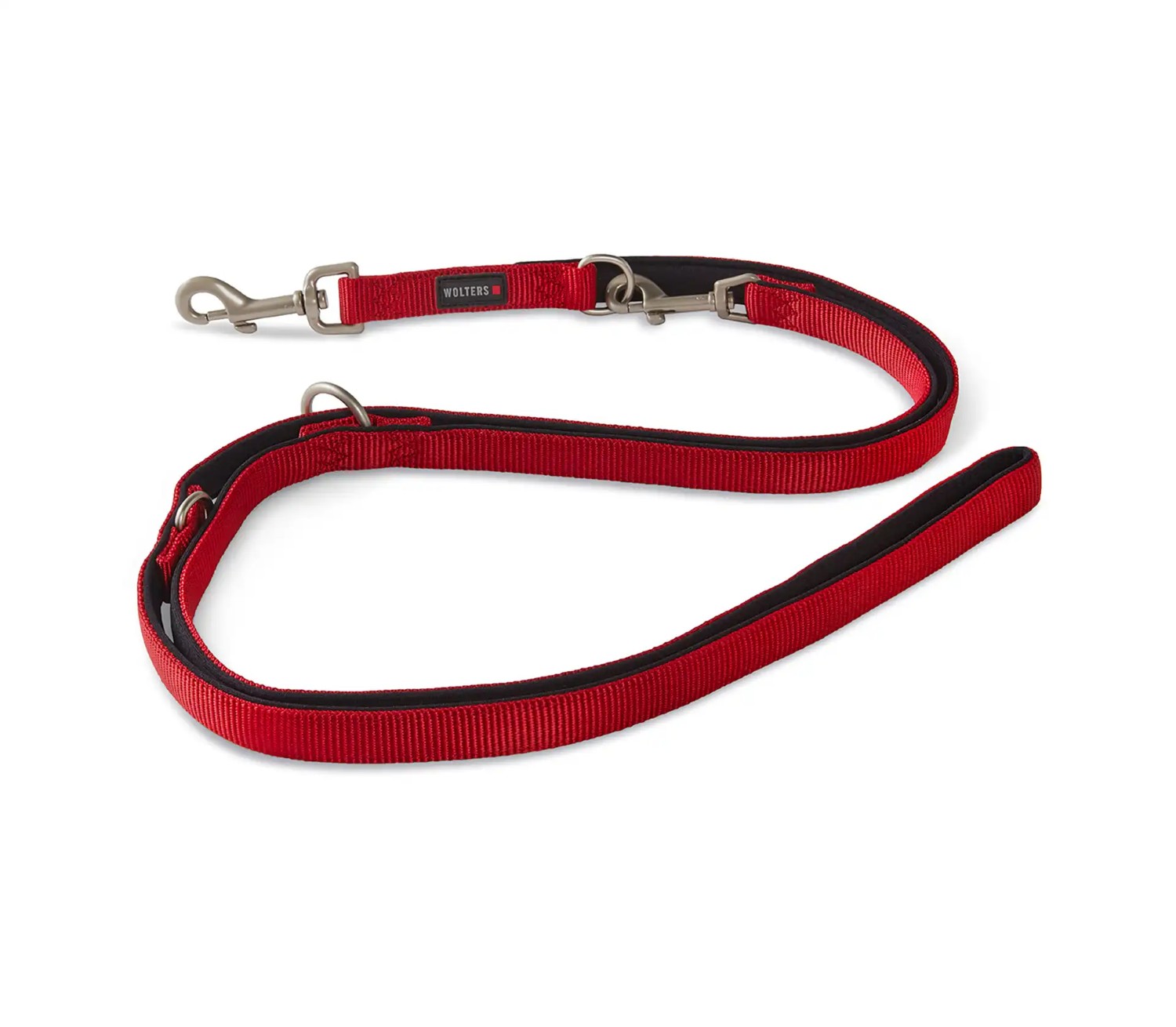 WOLTERS Professional Comfort Führleine Rot-Schwarz | dreifach verstellbar, extra gepolstert | Größe S (200 cm x 1,0 cm)