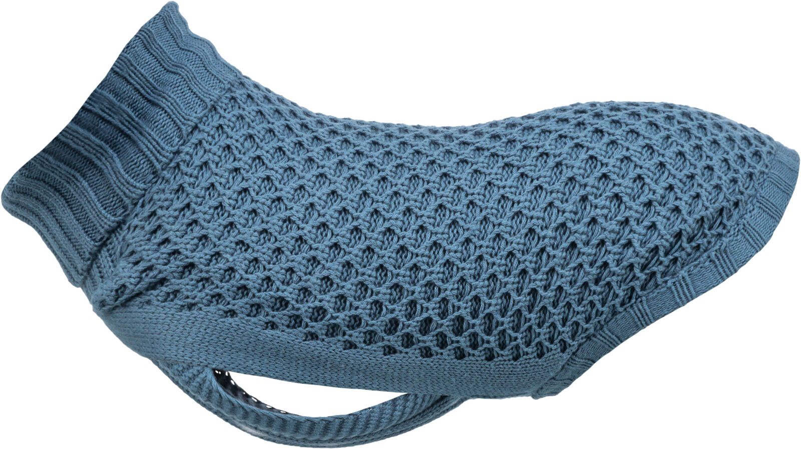 TRIXIE Pullover Norwood | Strick-Pulli für deinen Hund | Farbe Blau-Grau Gr. XXS 18 cm Rückenlänge