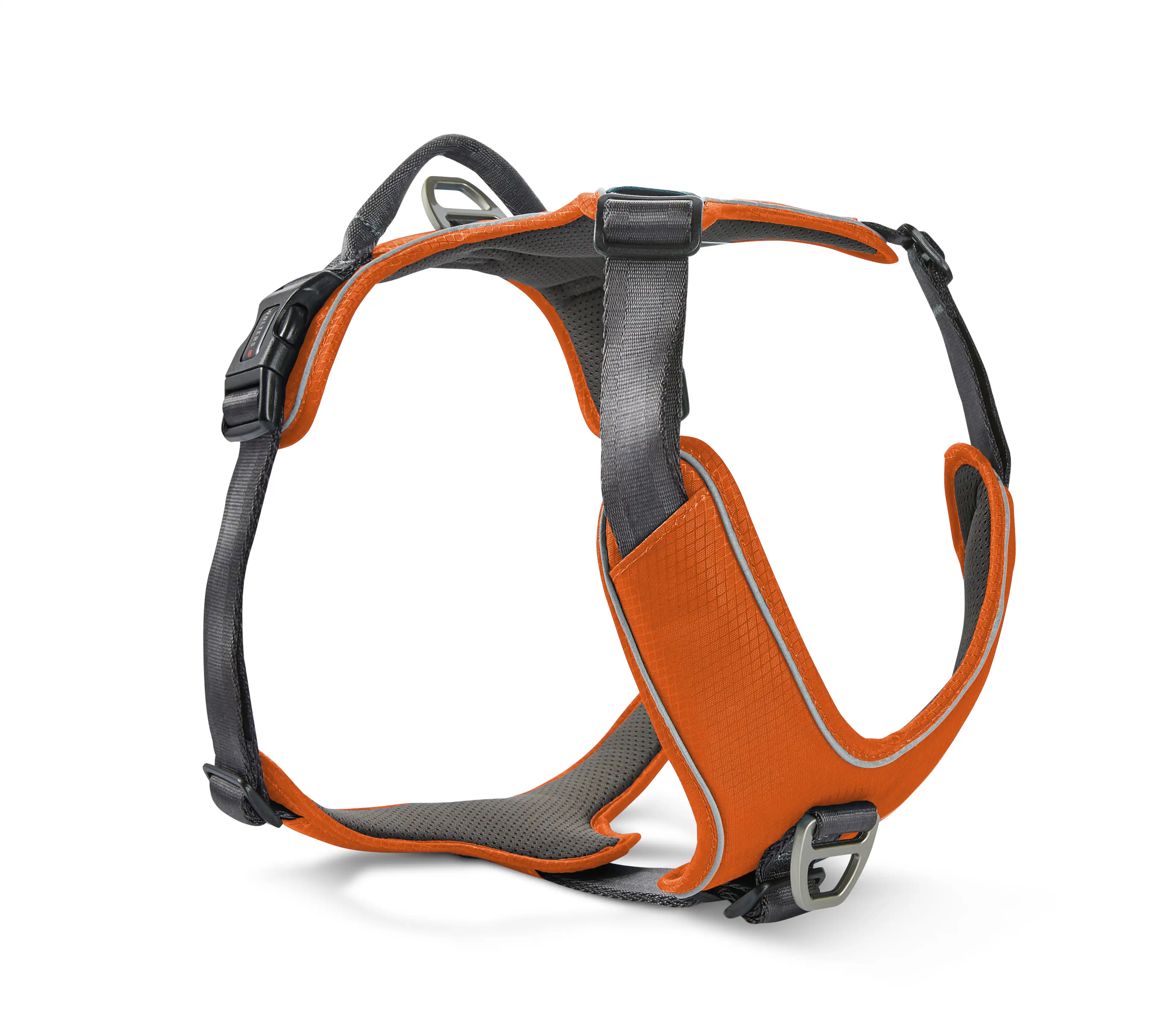 Wolters Active Pro Comfort Hundegeschirr | Brustgeschirr mit Sicherheitsverschlüssen | Farbe Rotorange-Anthrazit
