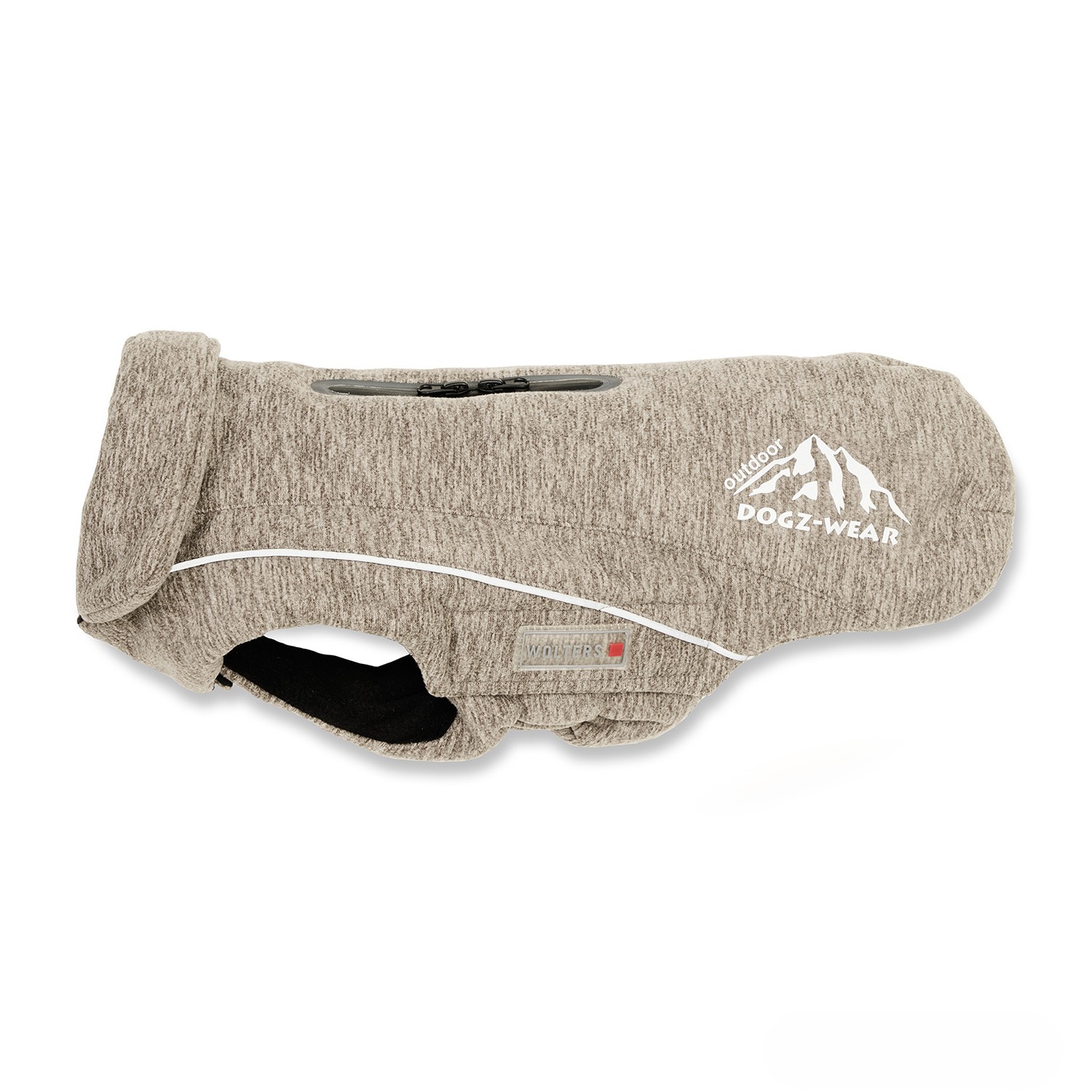 Wolters Fleecejacke Dogz-Wear | Hundejacke für kühle Tage | Farbe Taupe-meliert | Gr. 22 (Rückenlänge 22 - 24 cm)