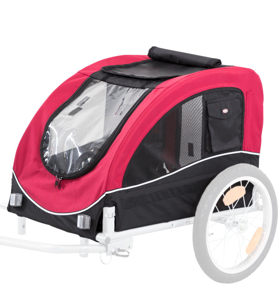 Trixie Ersatzbezug für Fahrrad-Anhänger Modell 12813 | 12814 | 12816 | verschiedene Größen, Farbe Schwarz-Rot