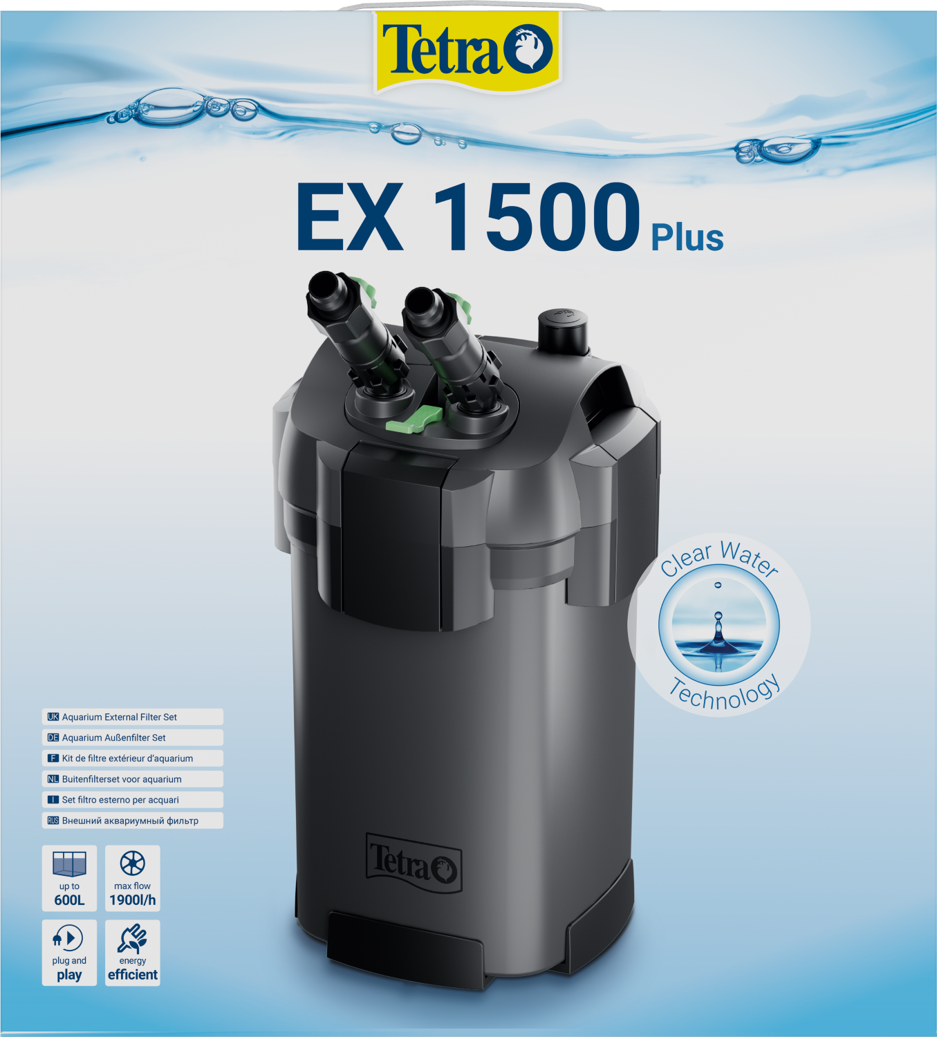 Tetra Aquarium Außenfilter EX Plus Serie | leistungsstarker Filter für Aquarien bis 600 L | EX 1500 Plus