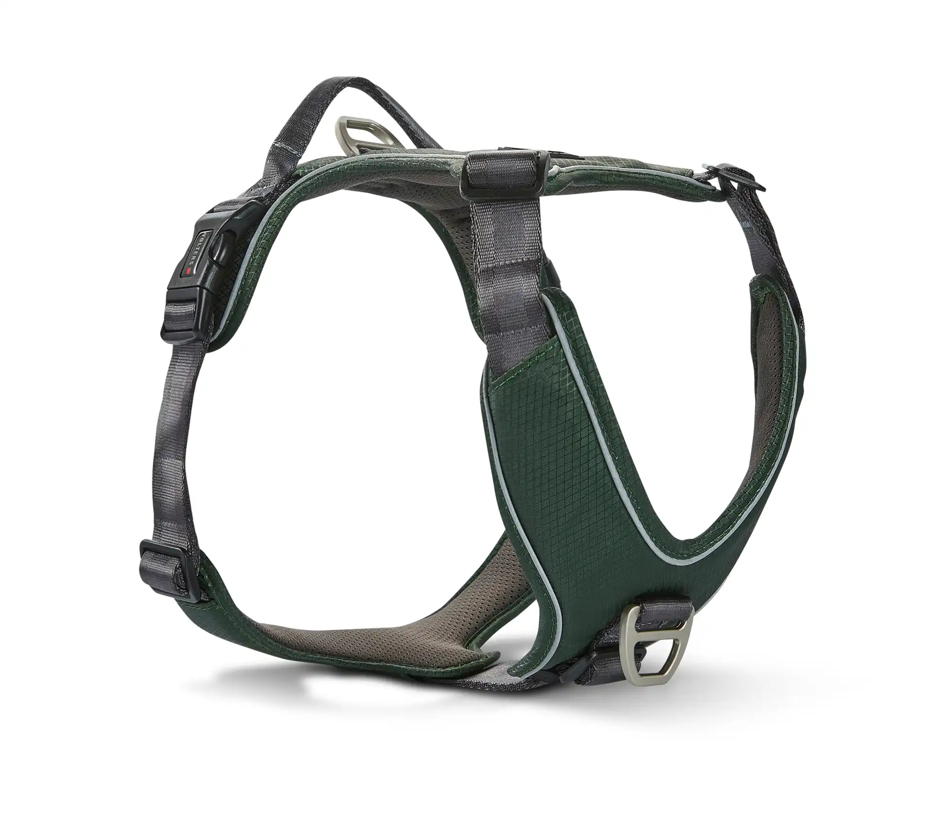 Wolters Active Pro Comfort Hundegeschirr | Brustgeschirr mit Sicherheitsverschlüssen | Farbe Grün-Anthrazit 