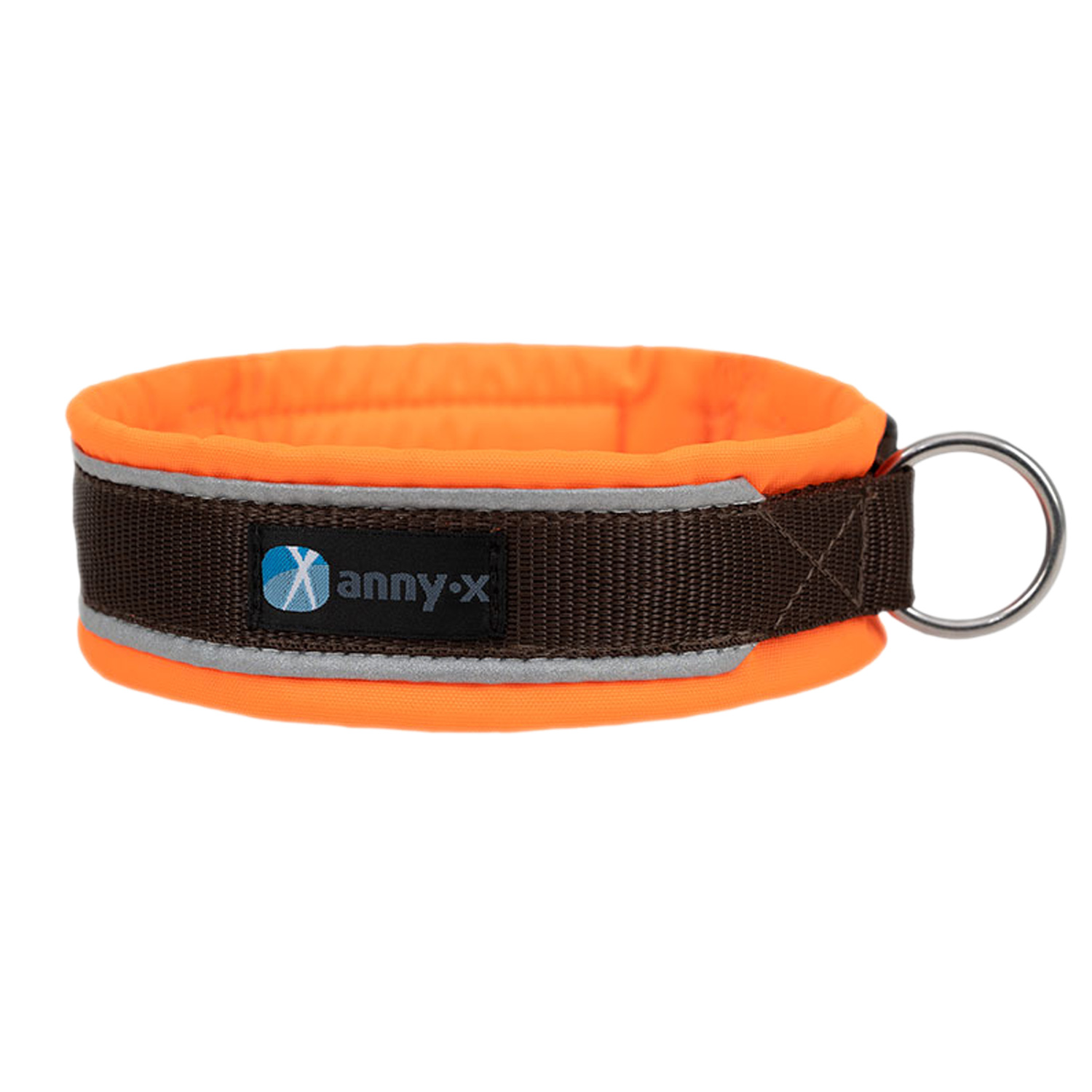 Anny·X Zugstopphalsband Protect Leuchtorange | Reflektierendes Hundehalsband mit Zugstopp | Gr. 2 (27-33 cm)