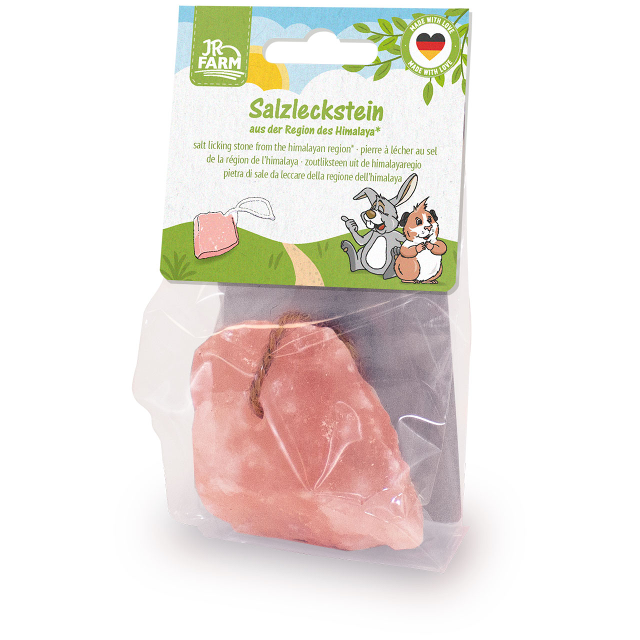 JR FARM Salzleckstein Region Himalaya 80 g – natürliche Mineralstoffergänzung für Nager