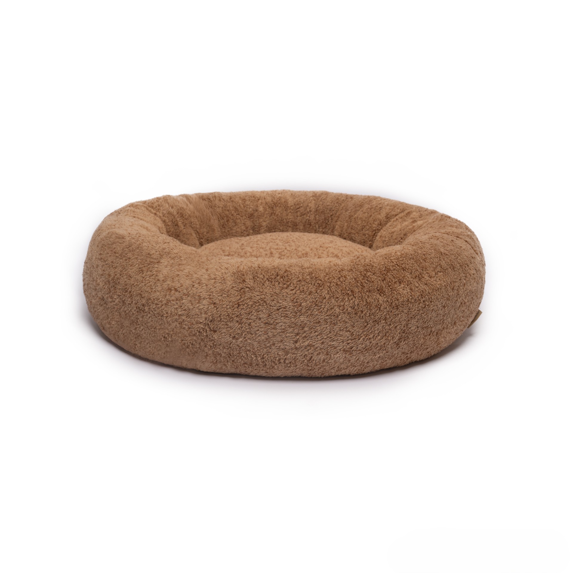 WOLTERS Hundekörbchen Sweet Dreams | Hundebett aus besonders kuscheligem OEKO-TEX® Plüsch | Cinnamon - Gr. L (Ø 90 cm x 22 cm)