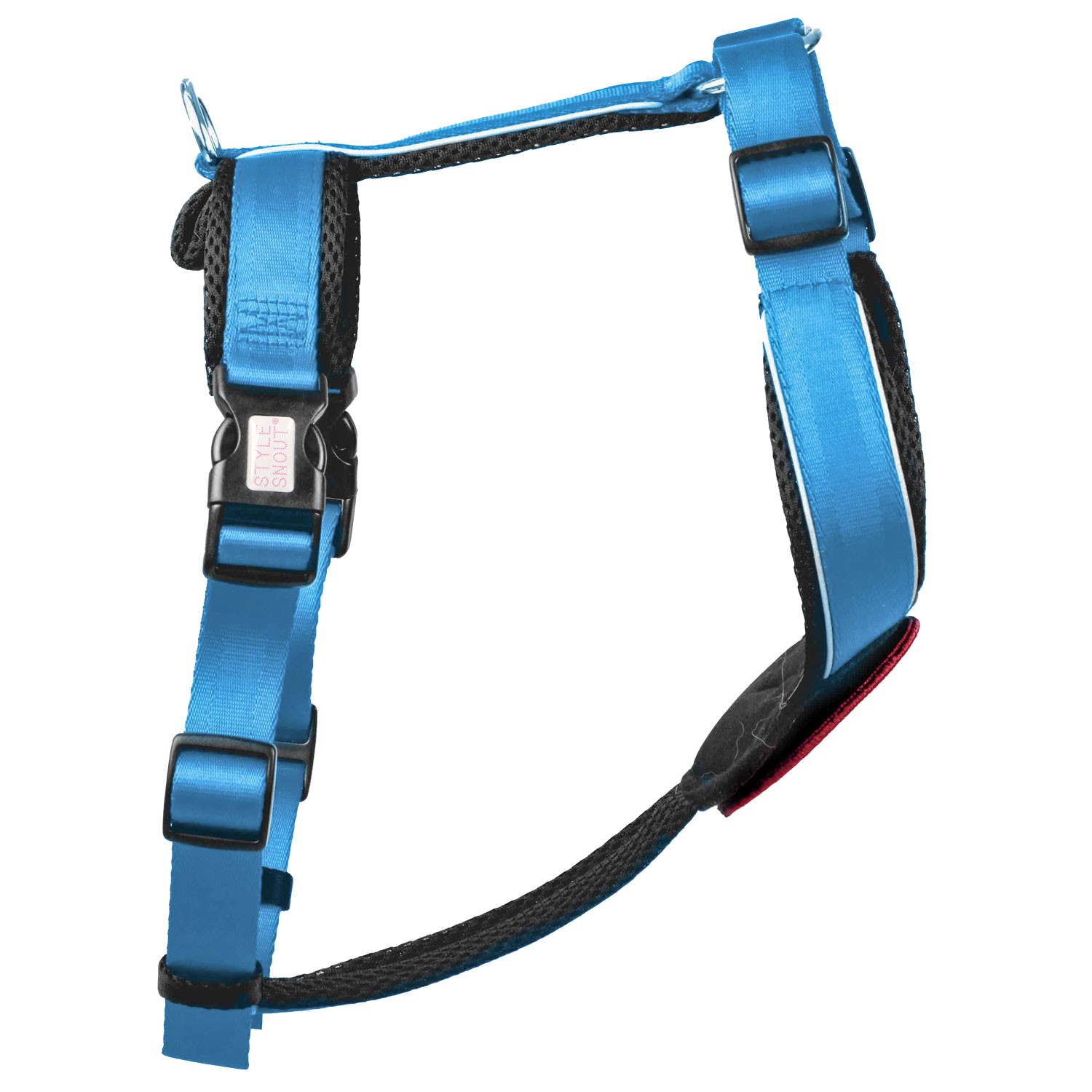 StyleSnout® Patch&Style Brustgeschirr Blau | Sicherheit, Komfort & individueller Style | Gr. XS (Bruststeglänge 18 cm) - 6 bis 12 kg