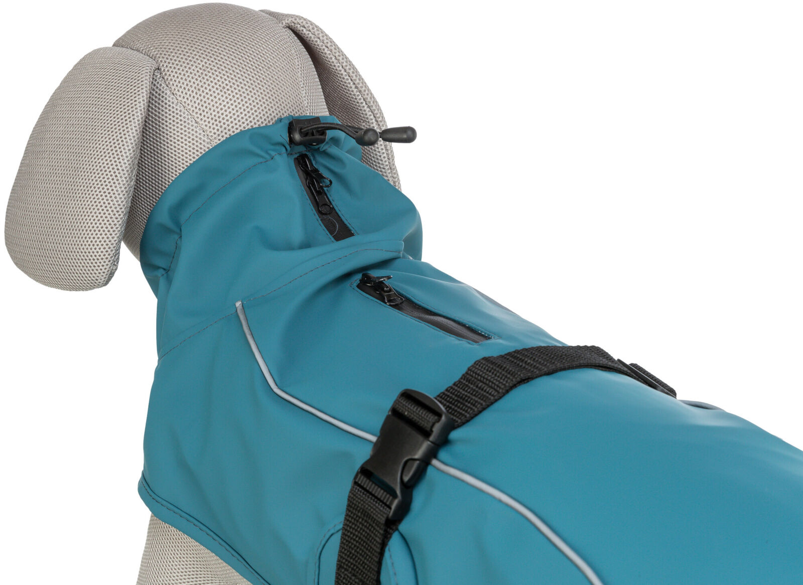 TRIXIE Regenmantel Vimy | Friesennerz für Hunde – Schutz vor Wind und Regen | Farbe Petrol S 40 cm Rückenlänge