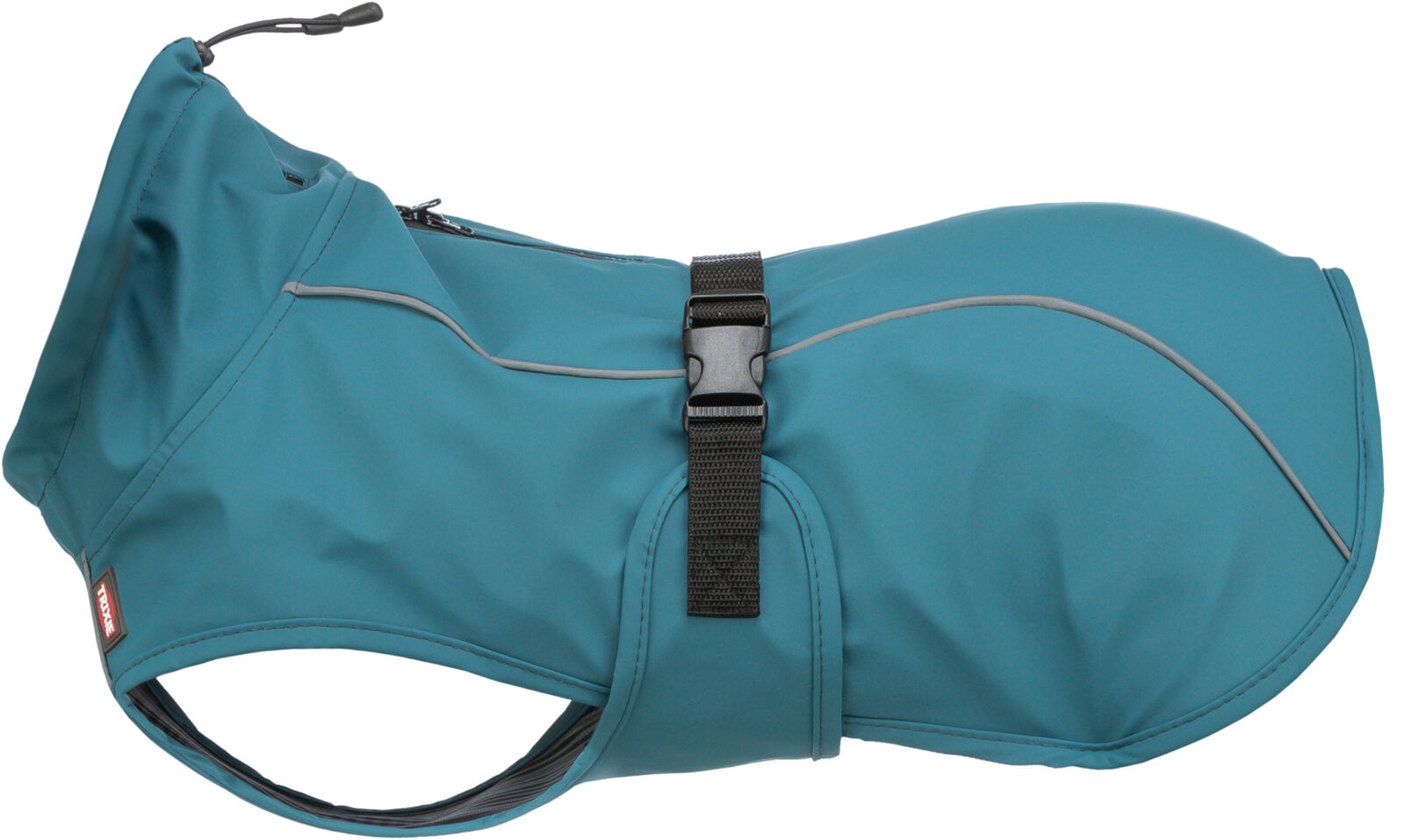 TRIXIE Regenmantel Vimy | Frisennerz für Hunde – Schutz vor Wind und Regen | Farbe Petrol S 40 cm Rückenlänge