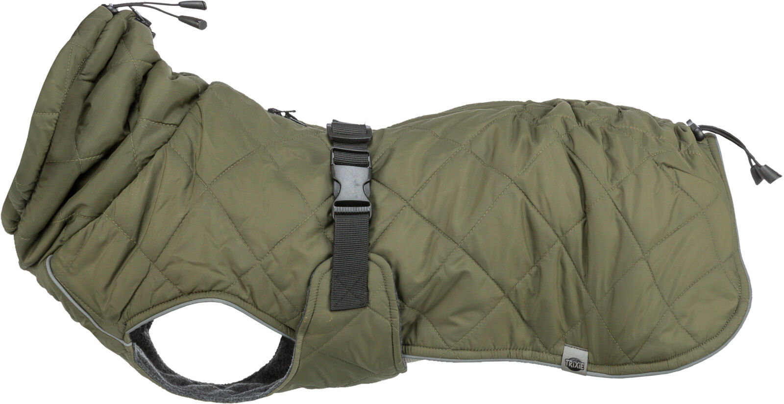 TRIXIE Hundemantel Minot | Wintermantel für Hunde – warm, wasserdicht | Farbe Olivgrün - XS 30 cm Rückenlänge
