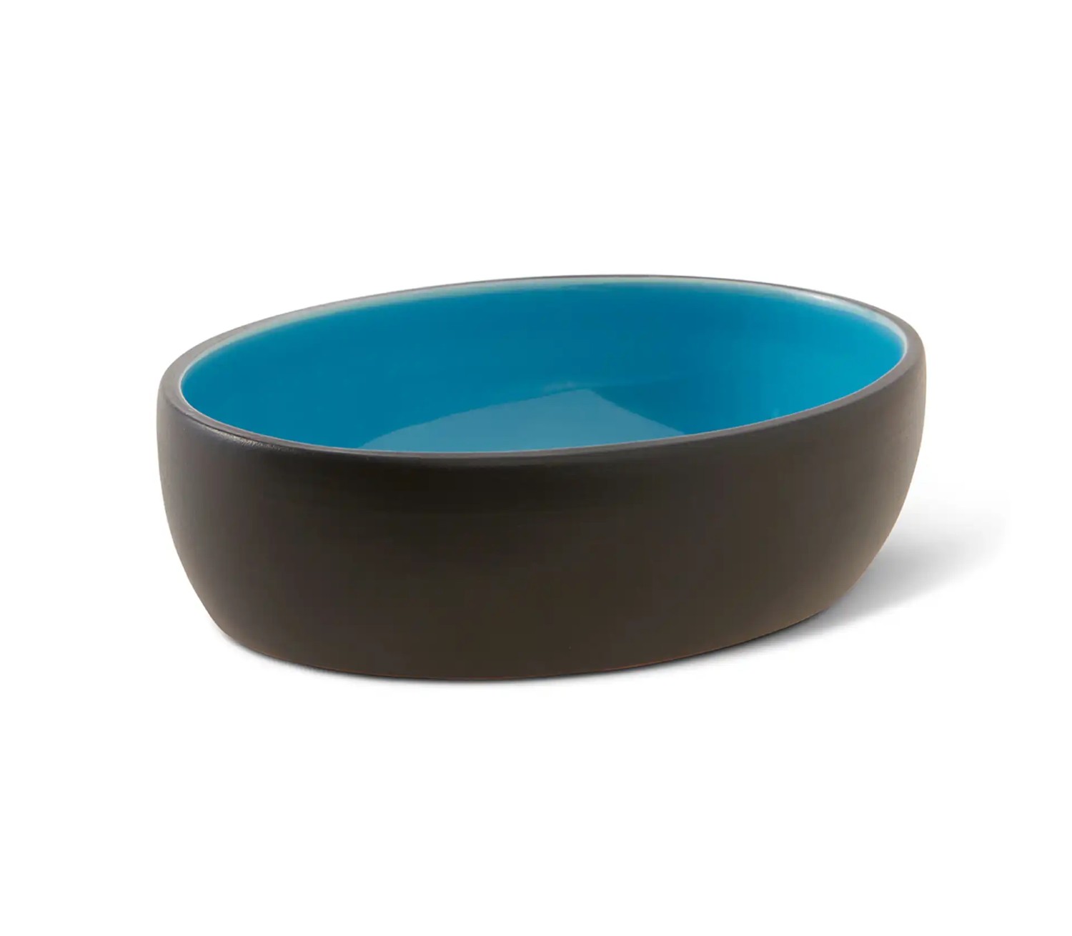 Wolters Napf Diner Colour für Katzen | rutschfester Keramiknapf für Katzen, 0,3 l | Aqua-Schwarz