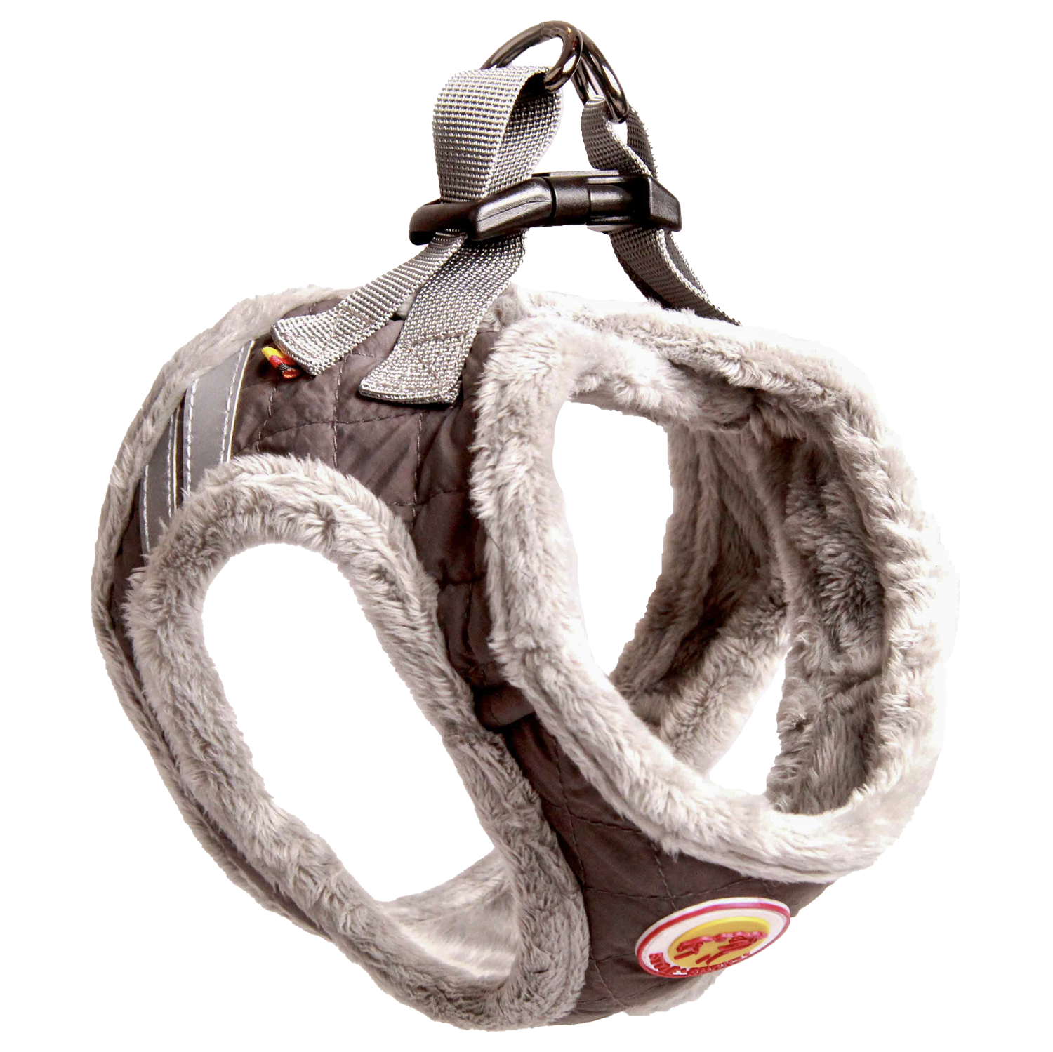 StyleSnout® Soft&Style Brustgeschirr Grau | kuscheliges Brustgeschirr mit Webpelz-Innenfutter | Gr. XS - 1,5 bis 2,5 kg