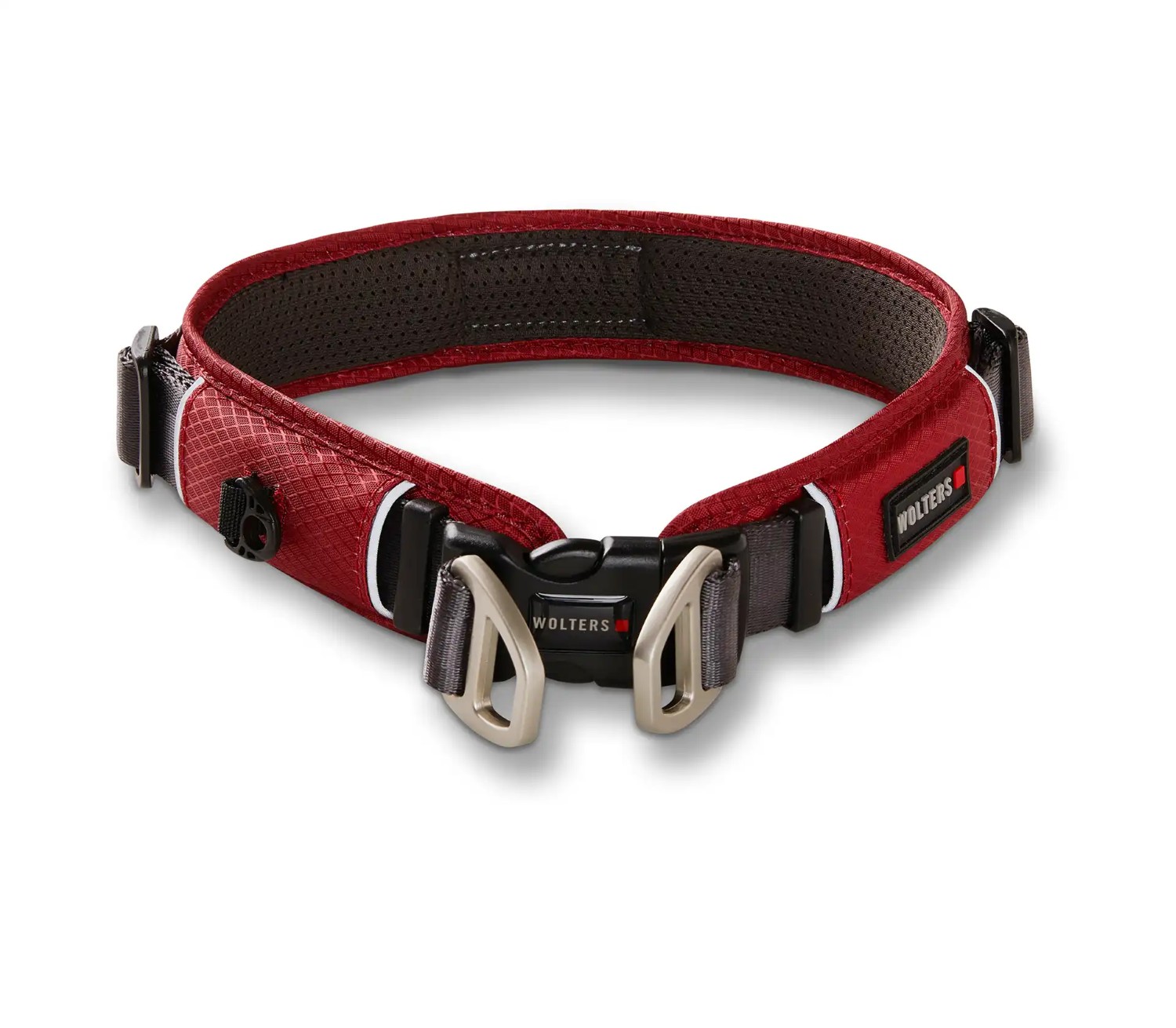 Wolters Active Pro Comfort Halsband | Rot-Anthrazit | Hundehalsband mit Zugbegrenzung | Gr. 1 (35-40 cm x 30 mm)